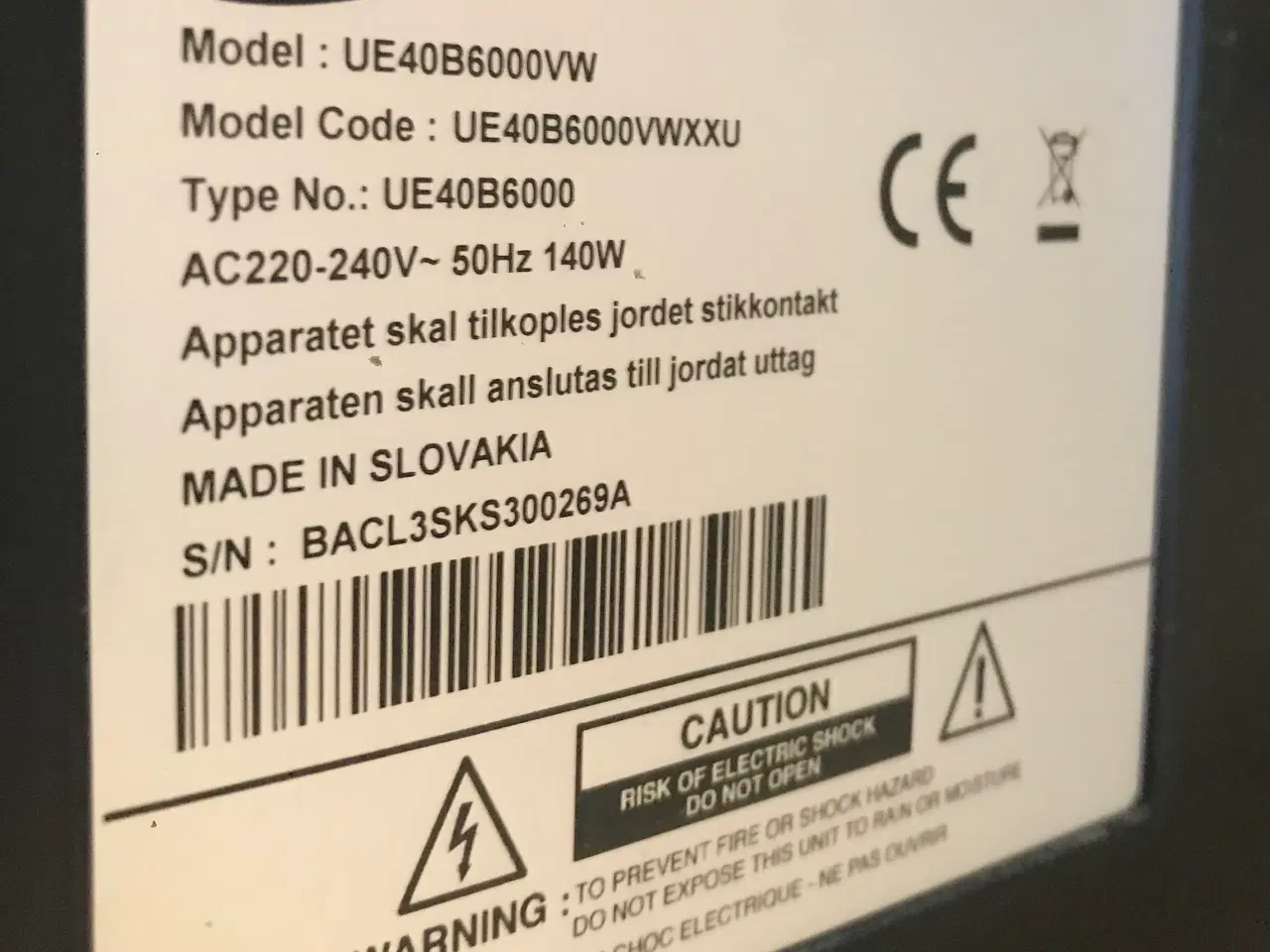 Billede 2 - Samsung 40” (101,6 cm. diameter)