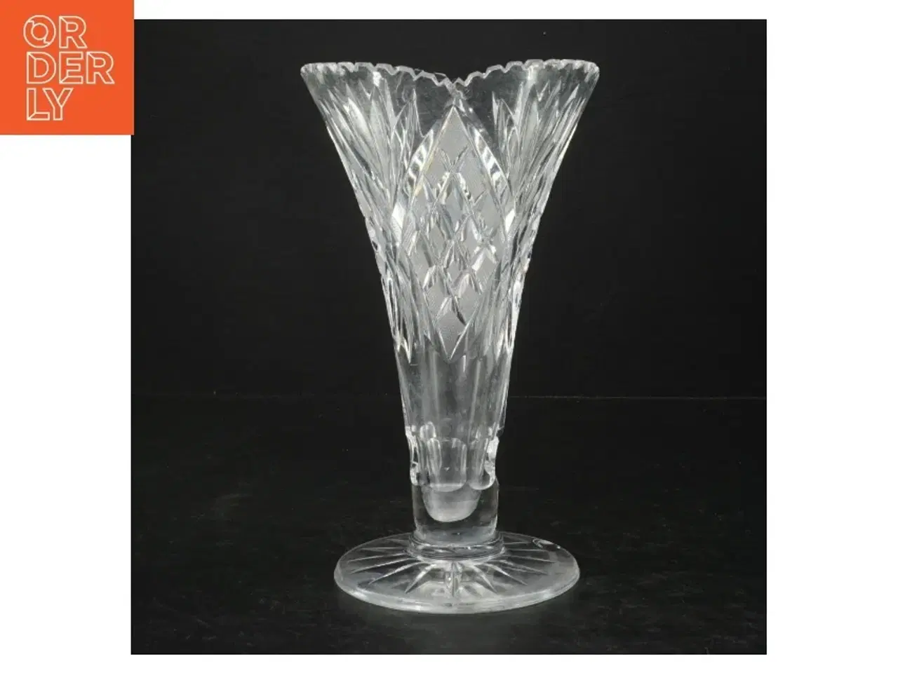 Billede 1 - Krystalglas vase (str. Ø. 13,5 cm. længde, 22 cm)