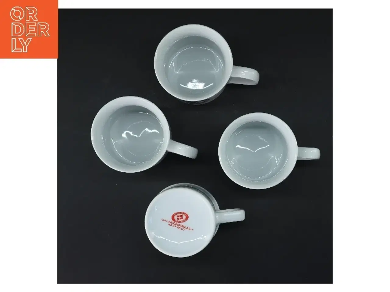 Billede 3 - Krus med Hørsholm Folkedanser Forening logo (str. 4 stk Ø 8,5 cm længde 9,5 cm)