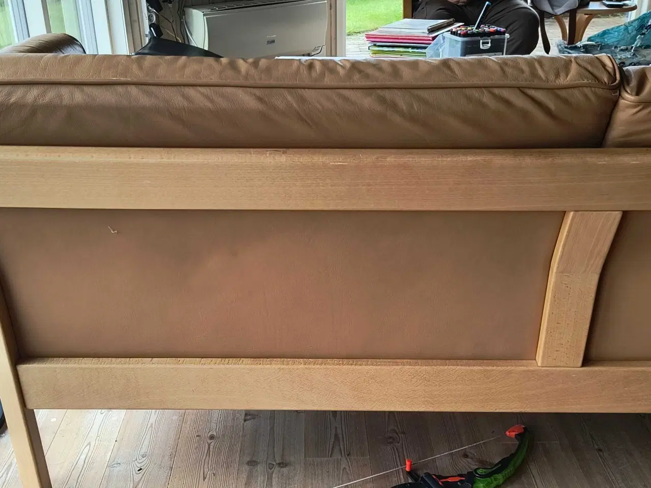 Billede 5 - Lædersofa i cognacfarve 