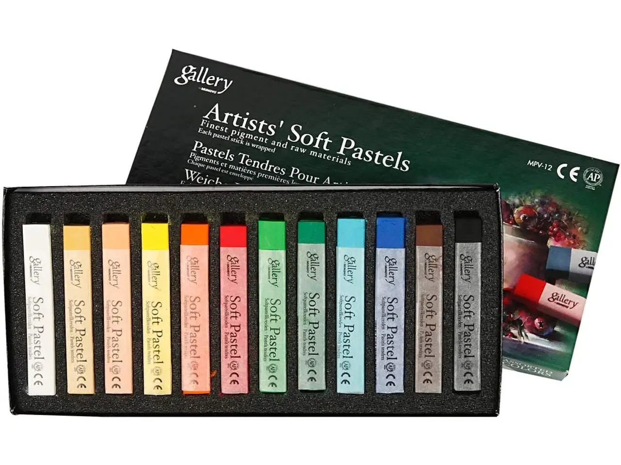 Billede 1 - Gallery Tørpastel - 12 Assorterede Farver, 6,5 cm