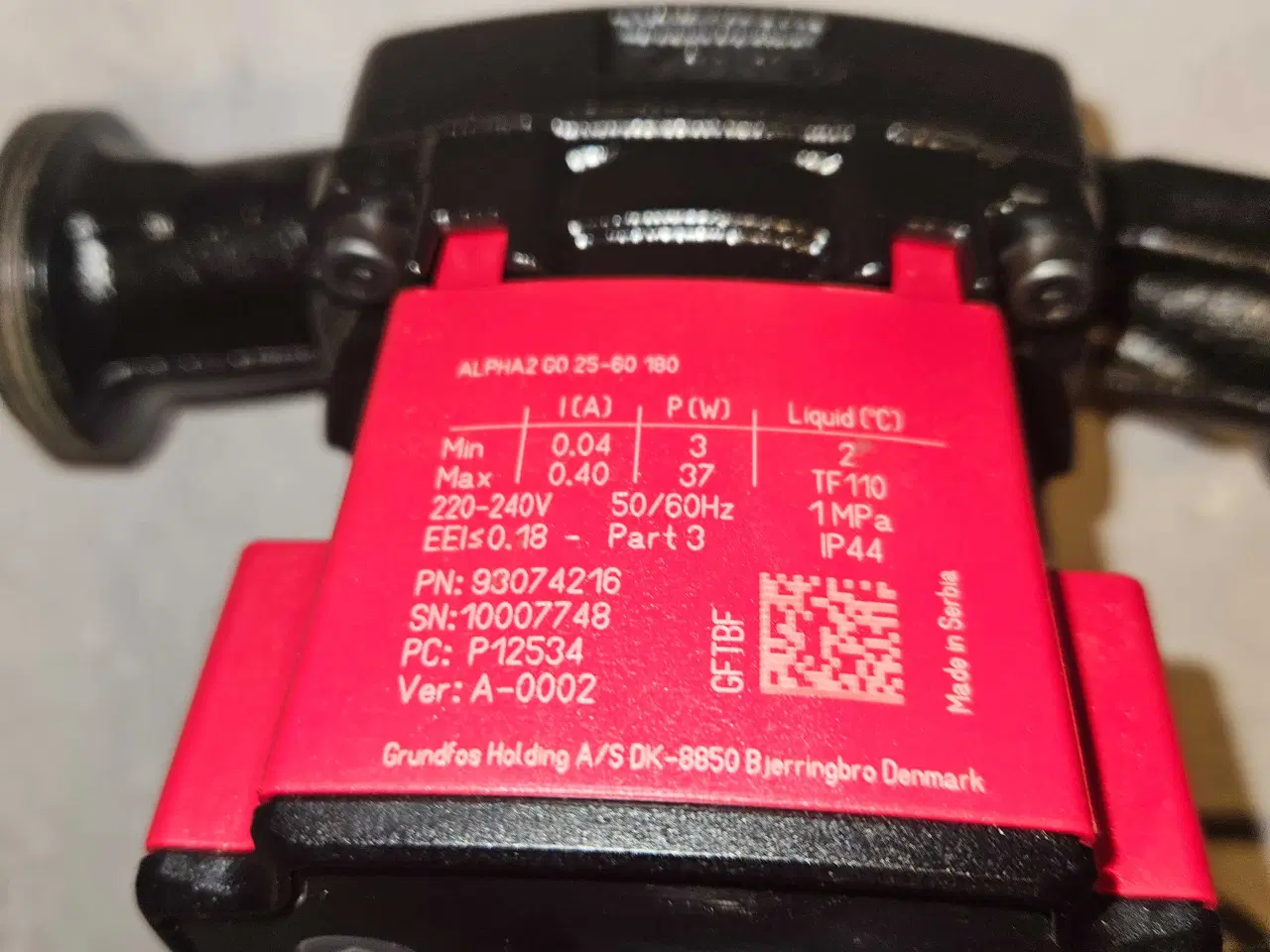 Billede 1 - Grundfos ALPHA2 GO 25-60 180 cirkulationspumpe
