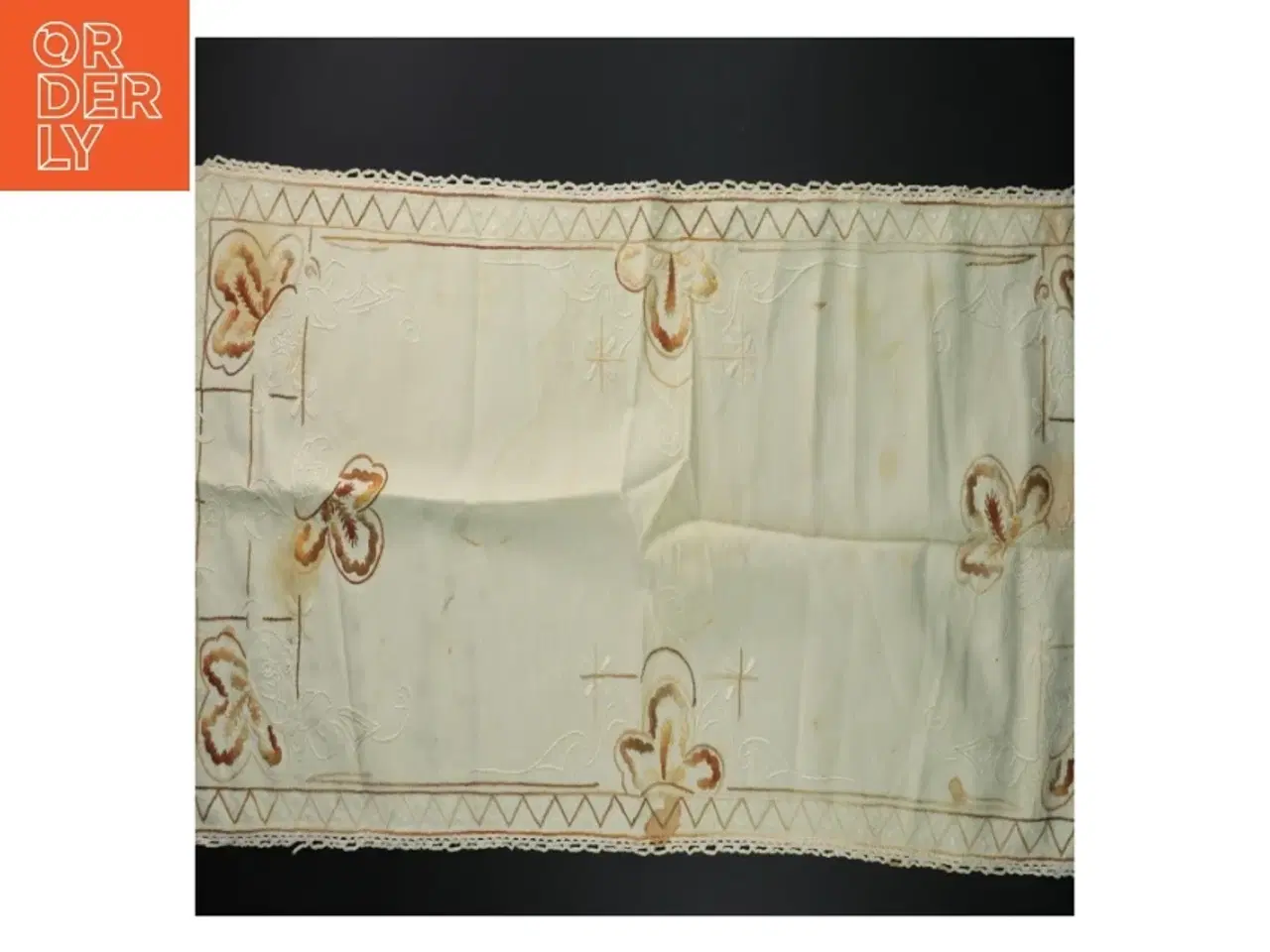 Billede 4 - Vintage, broderet bordløber (str. 90 x 33 cm)
