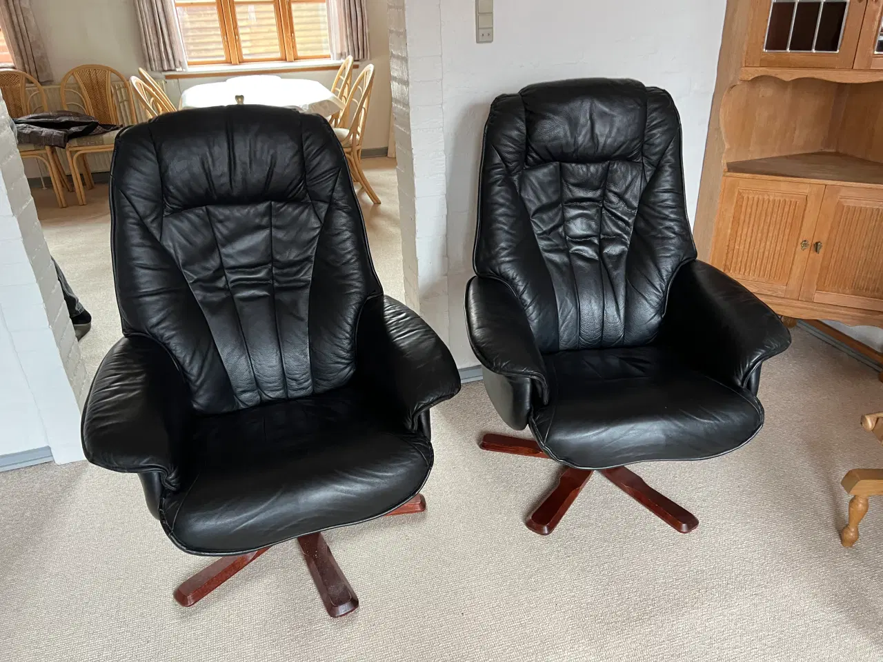 Billede 1 - Læderstole - meget lidt brugt