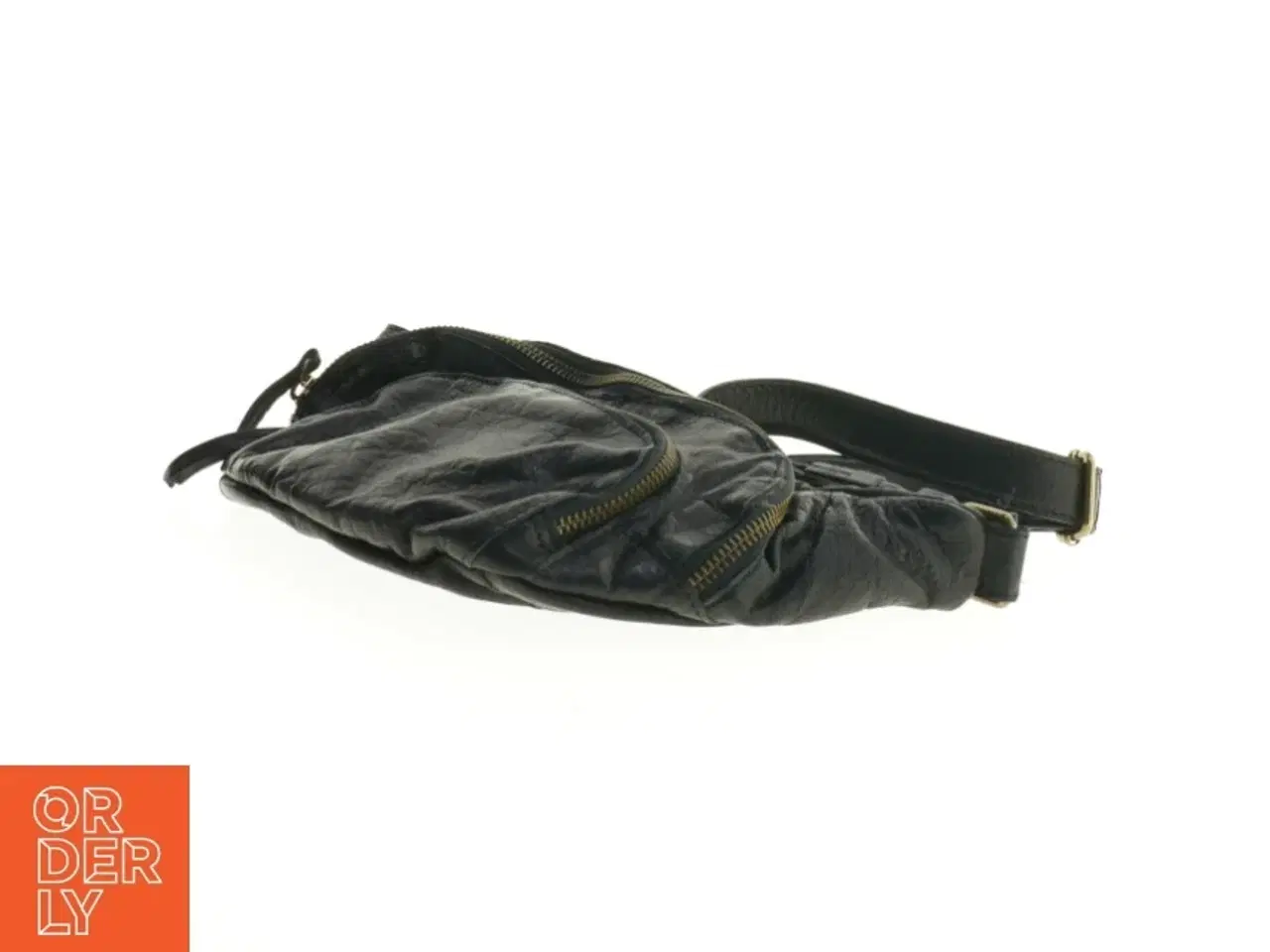 Billede 4 - Sort bæltetaske i læder (str. 32 x 16 cm)
