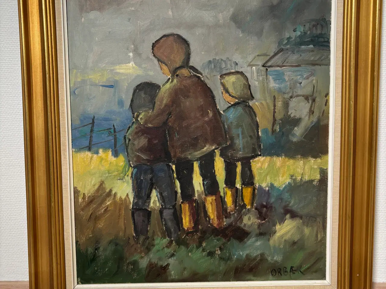 Billede 1 - Maleri med børn udendørs 