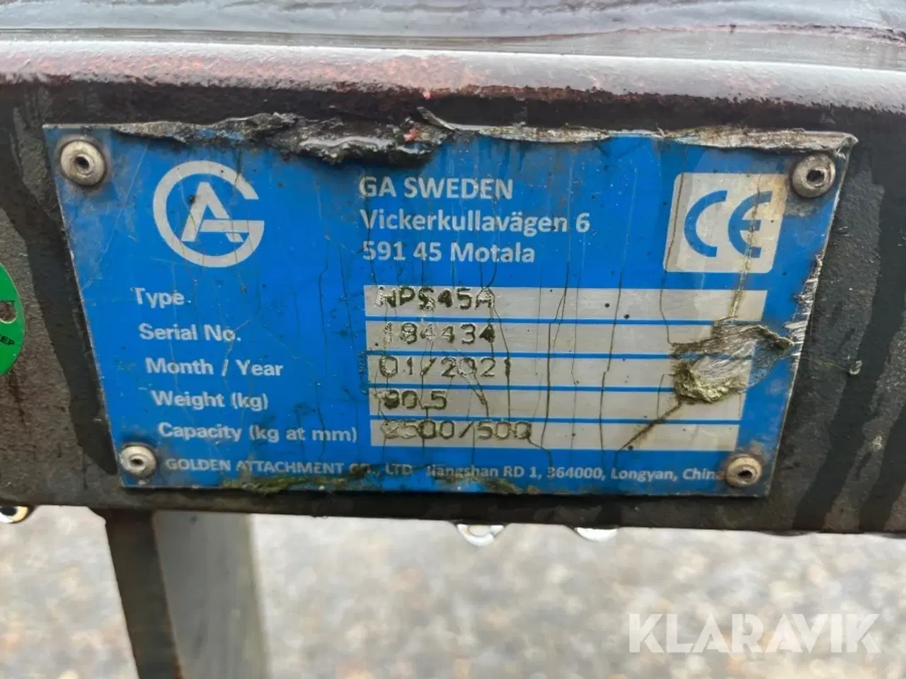 Billede 5 - Pallegafler GA HPS45A til gravemaskine