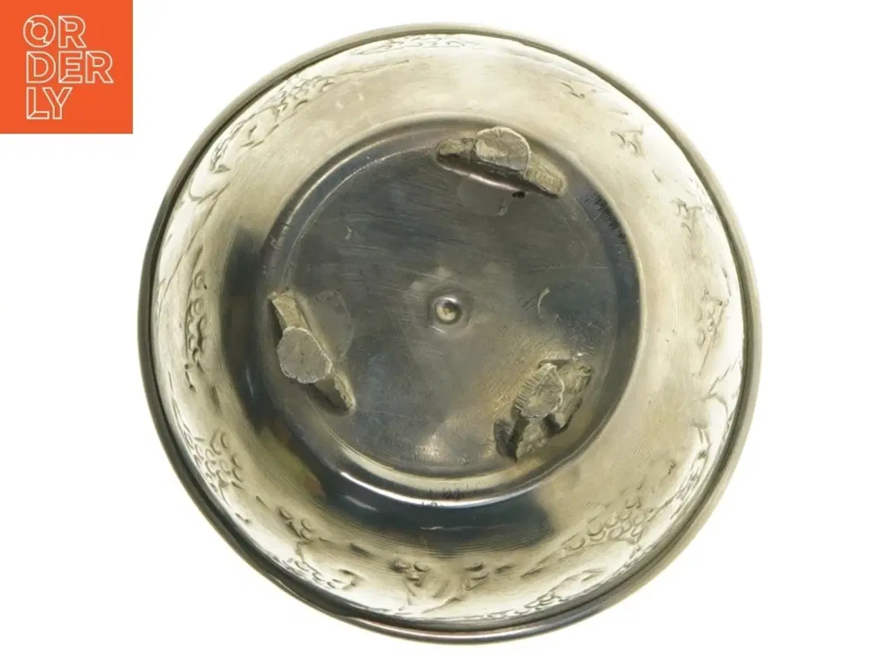 Billede 5 - Forgyldt skål med låg og dekorative udskæringer (str. Ø 12 cm)