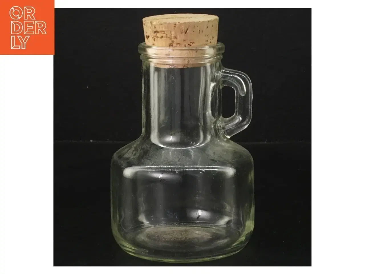 Billede 1 - Glasflaske med korkprop (str. Ø 6 cm højde 13,5 cm)