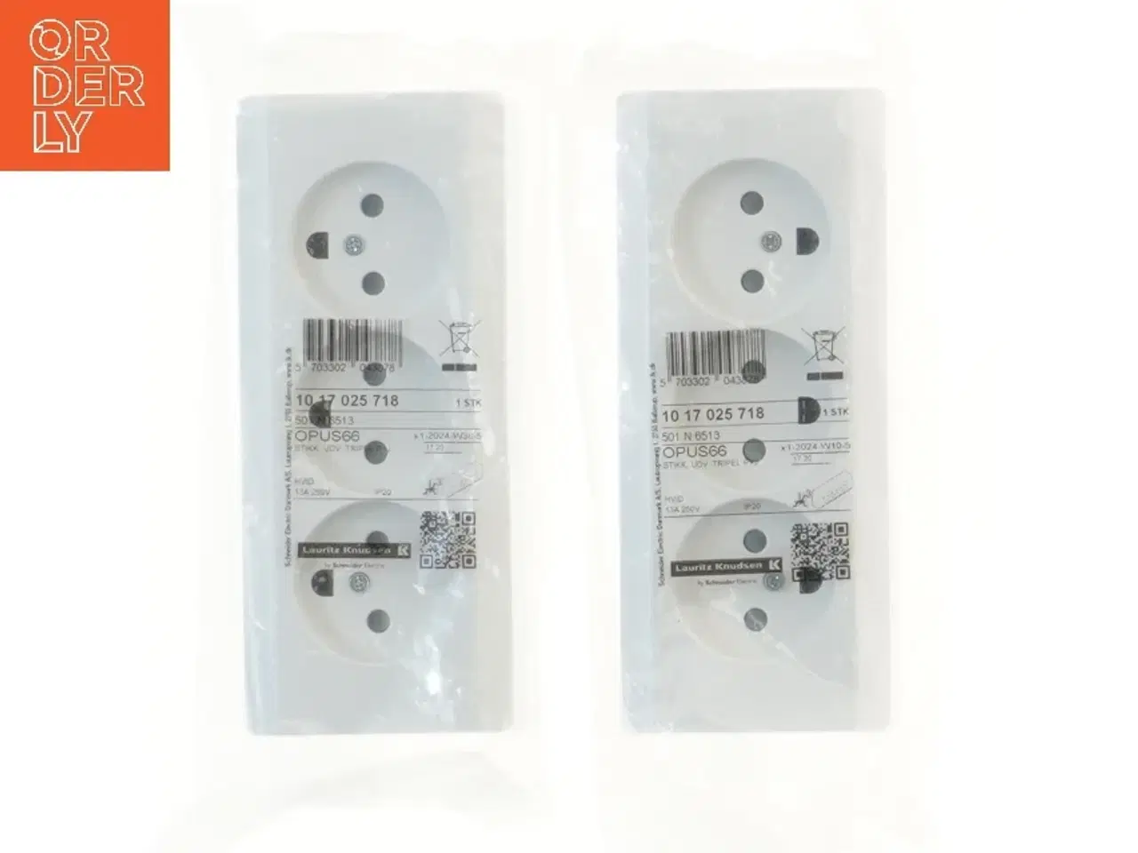 Billede 1 - Dobbelt stikkontakt med jord fra Lauritz Knudsen (str. 16x7x3,5 cm)