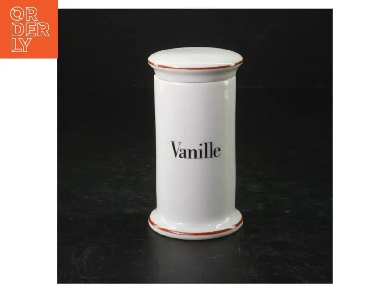 Billede 1 - Krydderikrukke med låg, Vanille fra B&G (str. H. 11,5 cm. ø. 6,5 cm)
