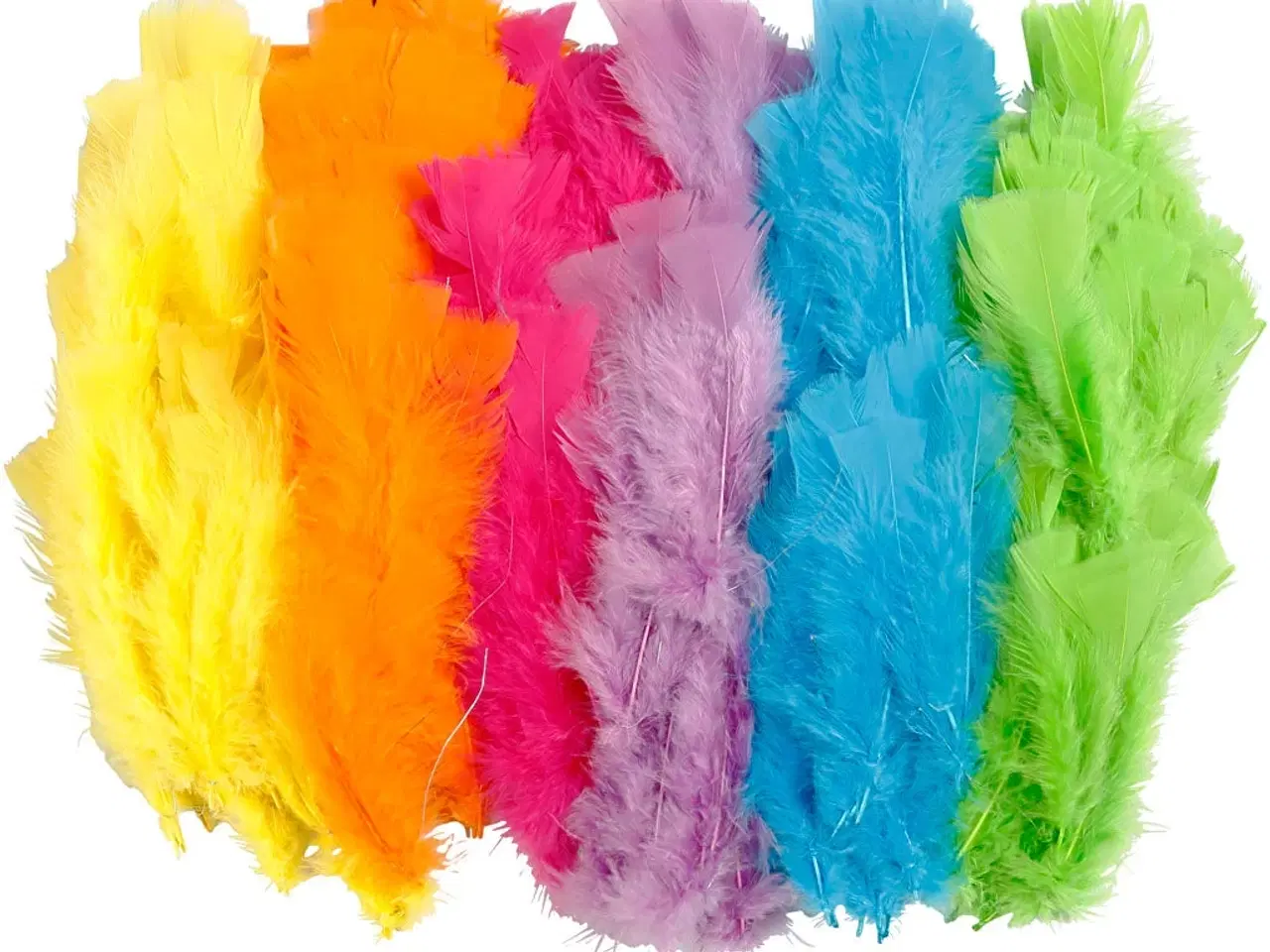 Billede 1 - Dun, L: 11-17 cm, ass. farver, 144bdt./ 1 pk.