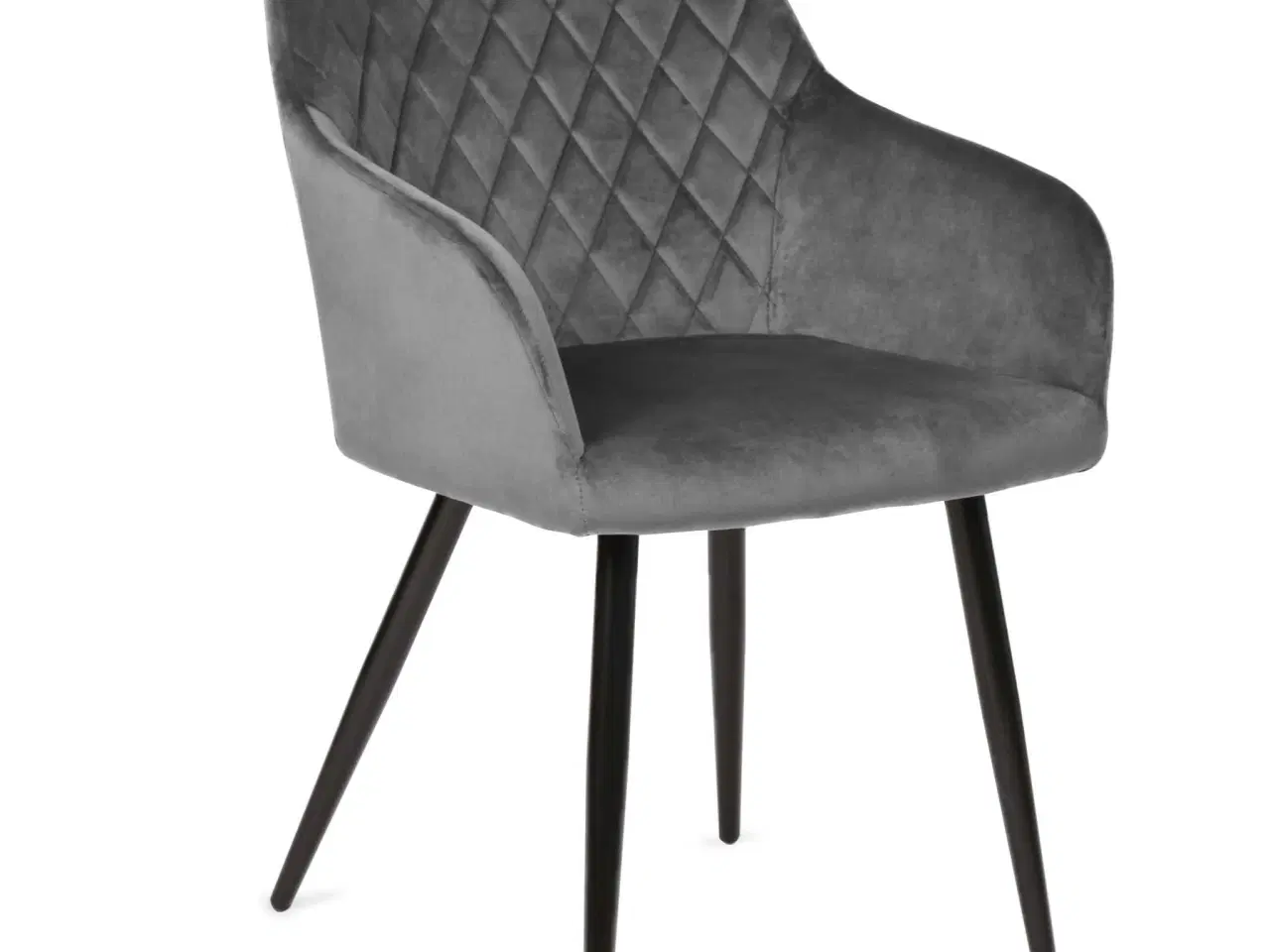 Billede 2 - Glas spisebord m/ 4 Grå Velour Stole