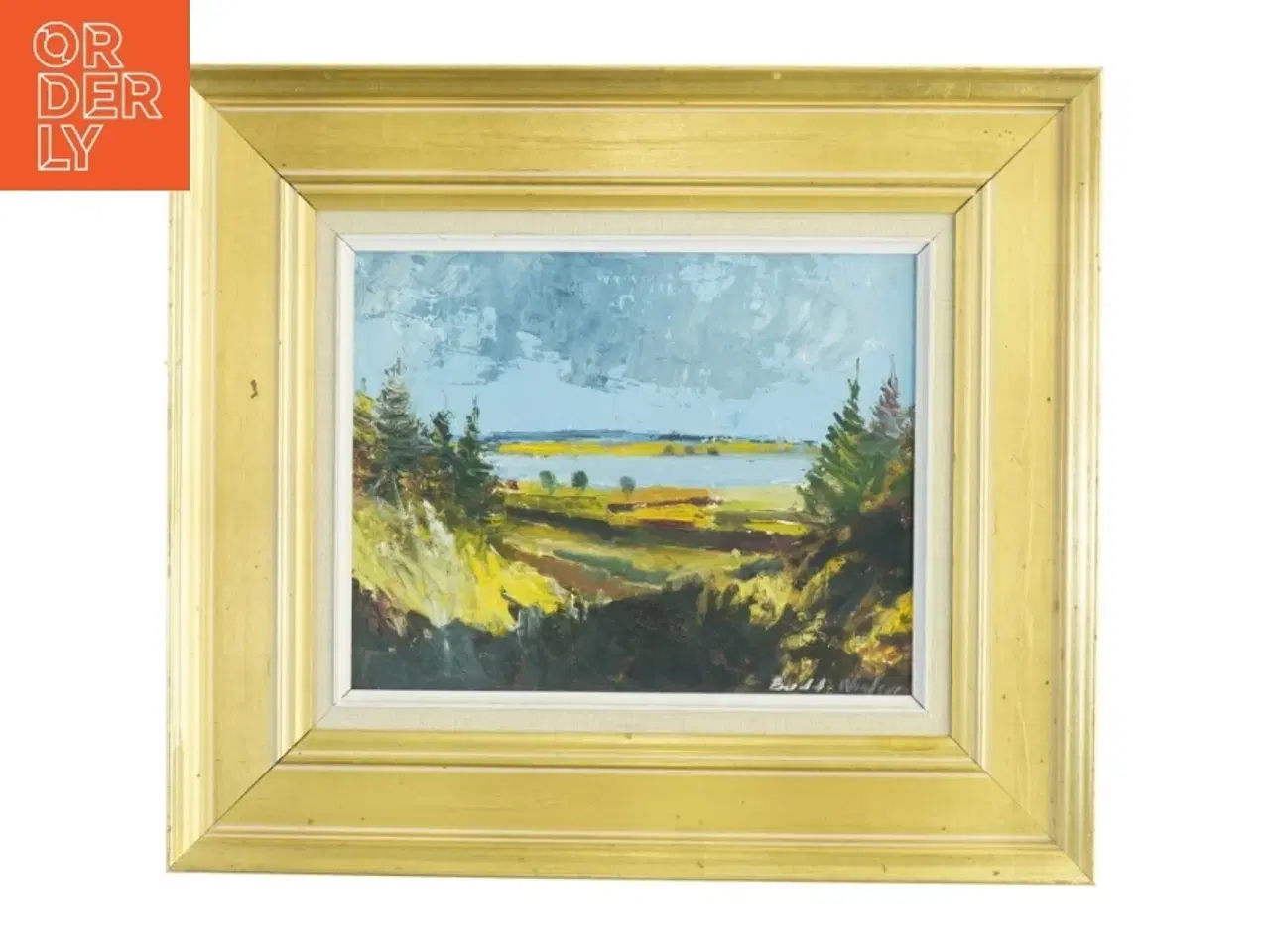 Billede 1 - Oliemaleri, landskab (str. 47 x 41 cm)