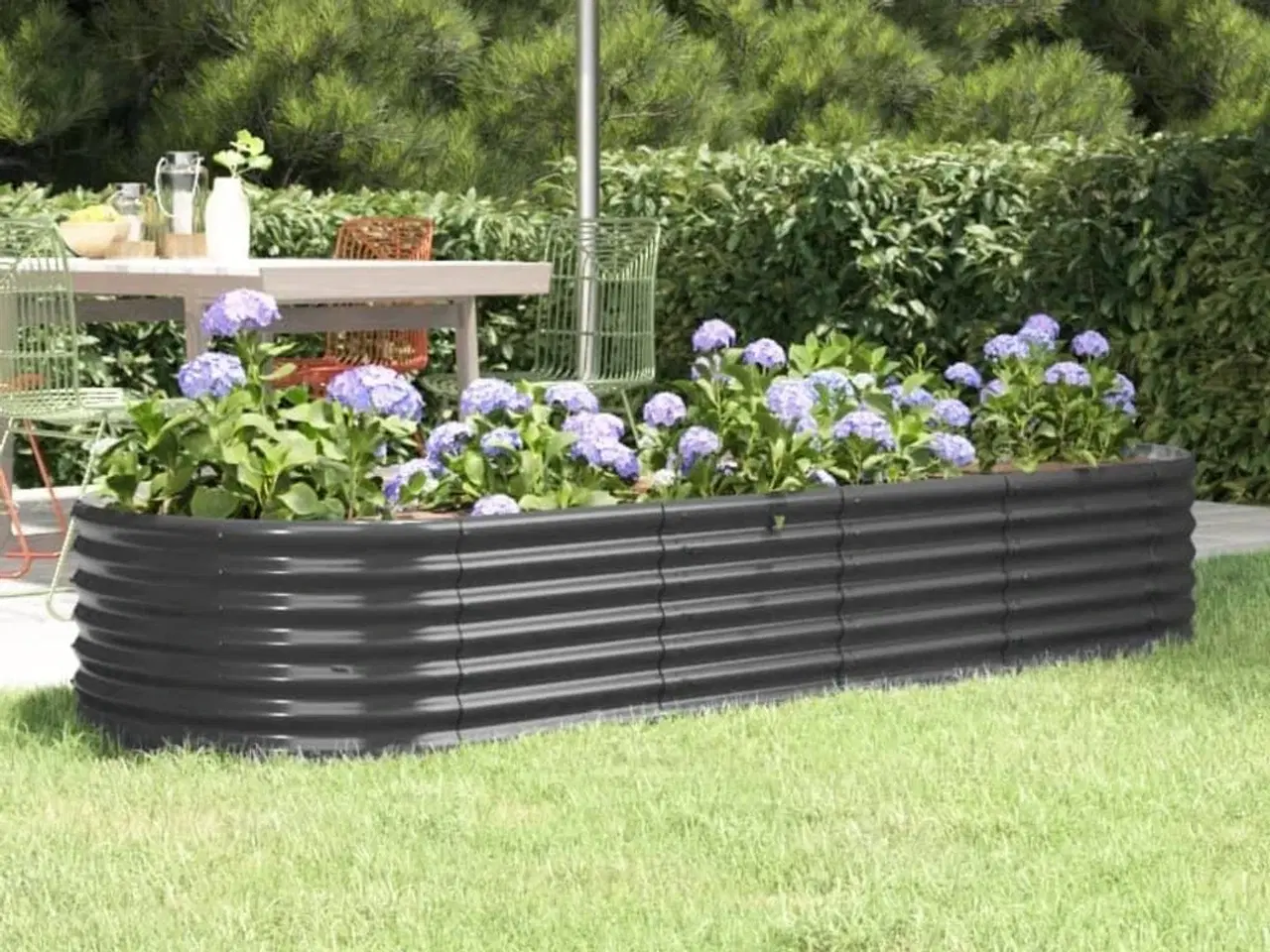 Billede 1 - Plantekasse 224x80x36 cm galvaniseret stål antracitgrå