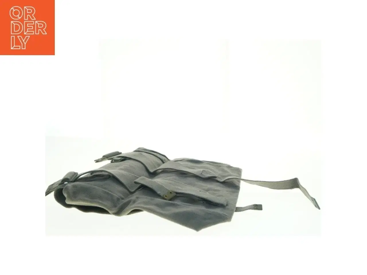 Billede 4 - Grå stofrygsæk (str. 11 x, 33 x 36 cm)