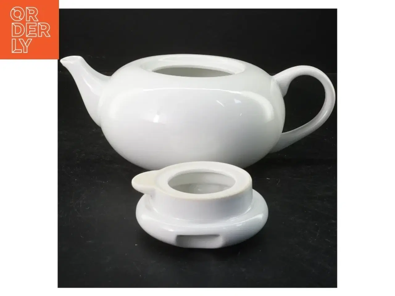 Billede 2 - Hvid tekande i porcelæn (str. 27x9 cm)