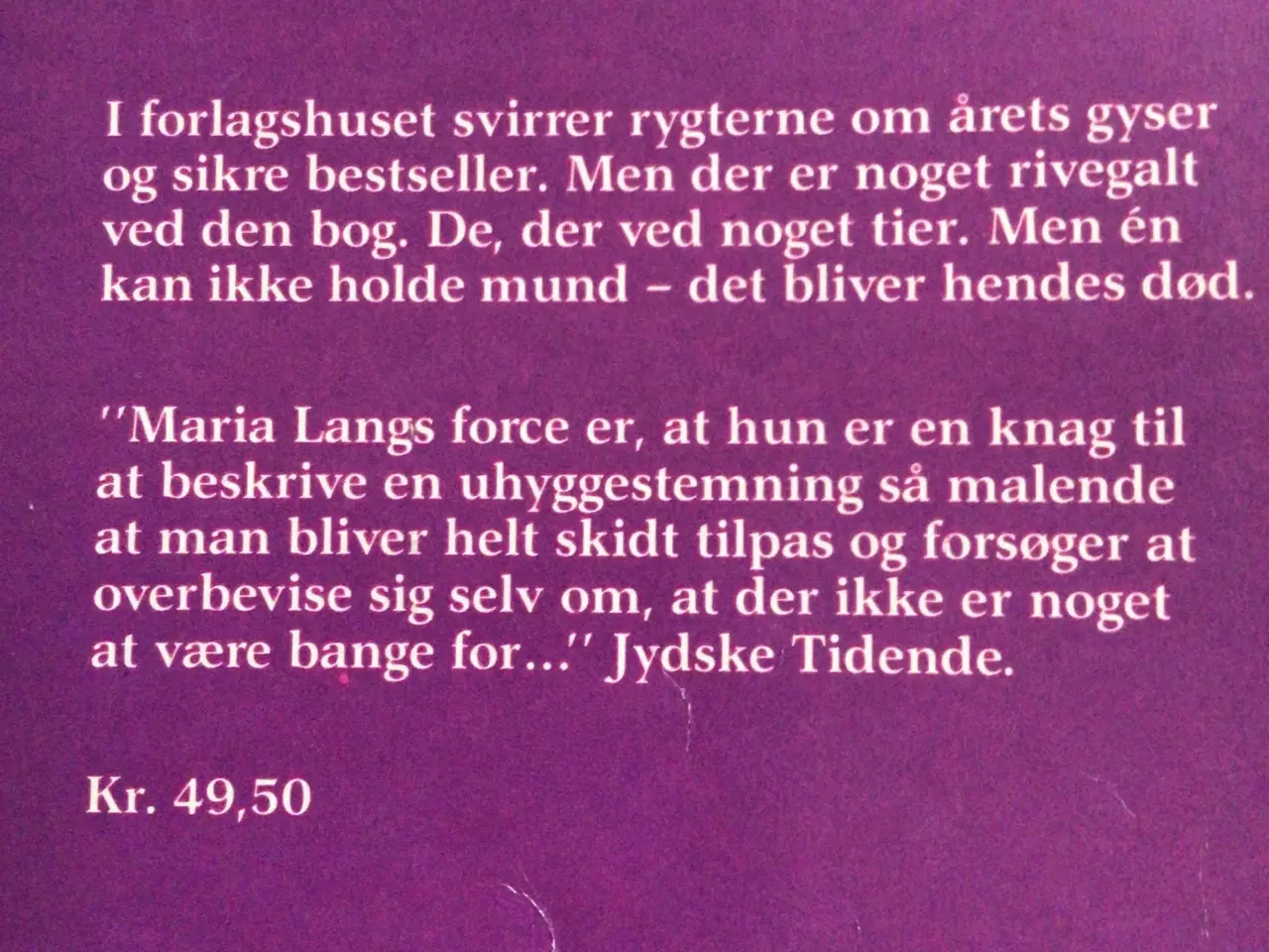 Billede 4 - Maria Lang : Dobbeltseng i Danmark, Morderens bog,