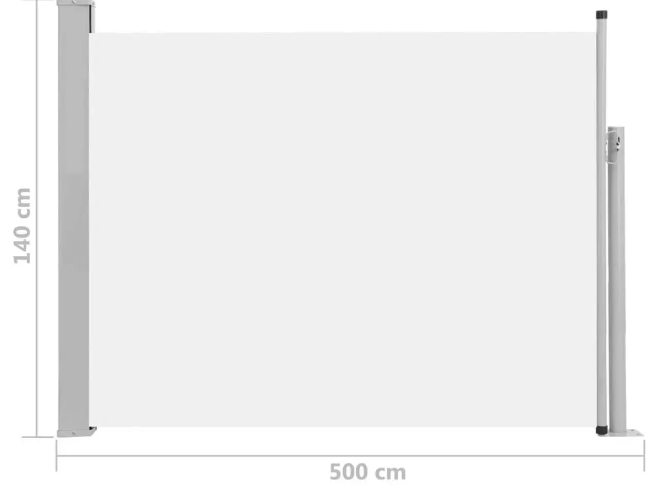 Billede 8 - Sammenrullelig sidemarkise til terrassen 140x500 cm cremefarvet
