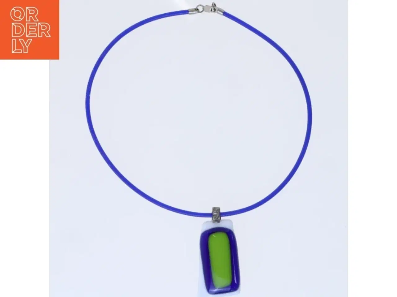 Billede 2 - Halskæde med glasvedhæng (str. 42 cm)