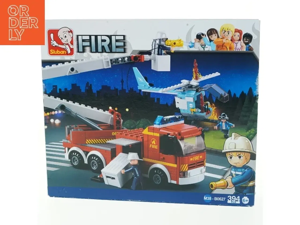 Billede 1 - Sluban brandmandsæt med helikopter og brandbil fra Sluban (str. 394 stykker)