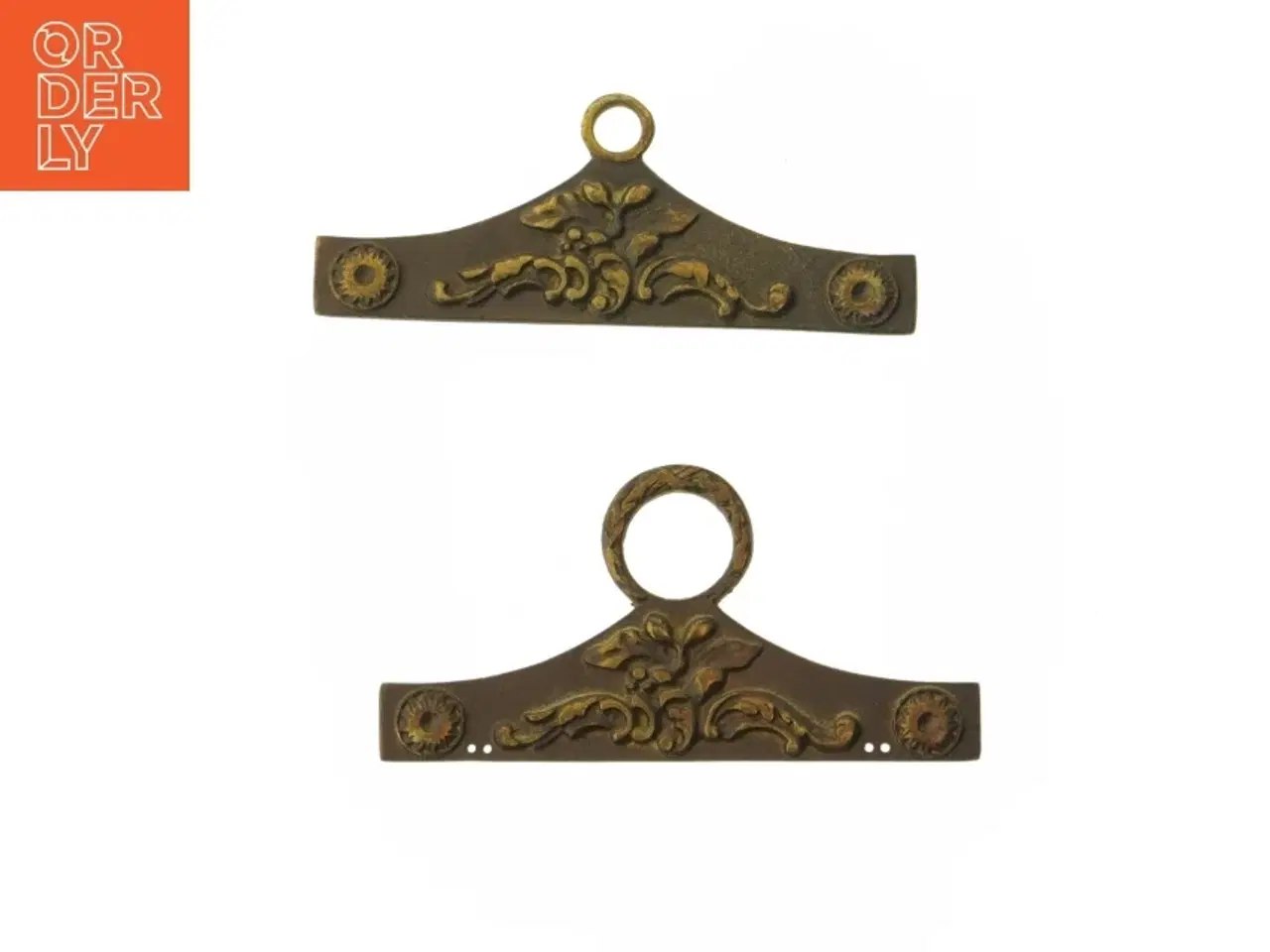 Billede 1 - Dekorative messing holdere til klokkestreng(str. 17 cm)