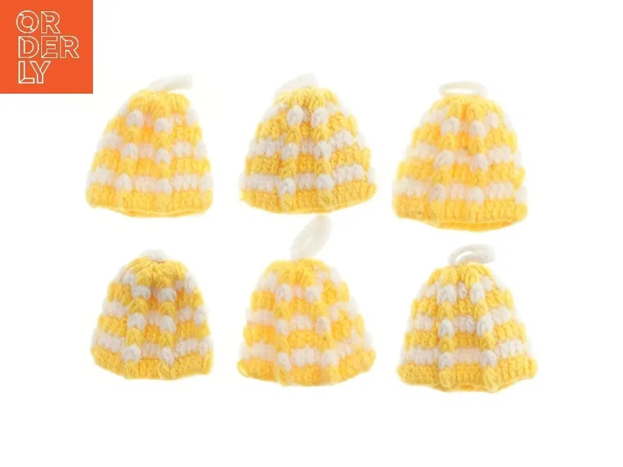 Billede 1 - Sæt med 6 nye strikkede æggevarmere (str. 6 stk 10x9 cm)