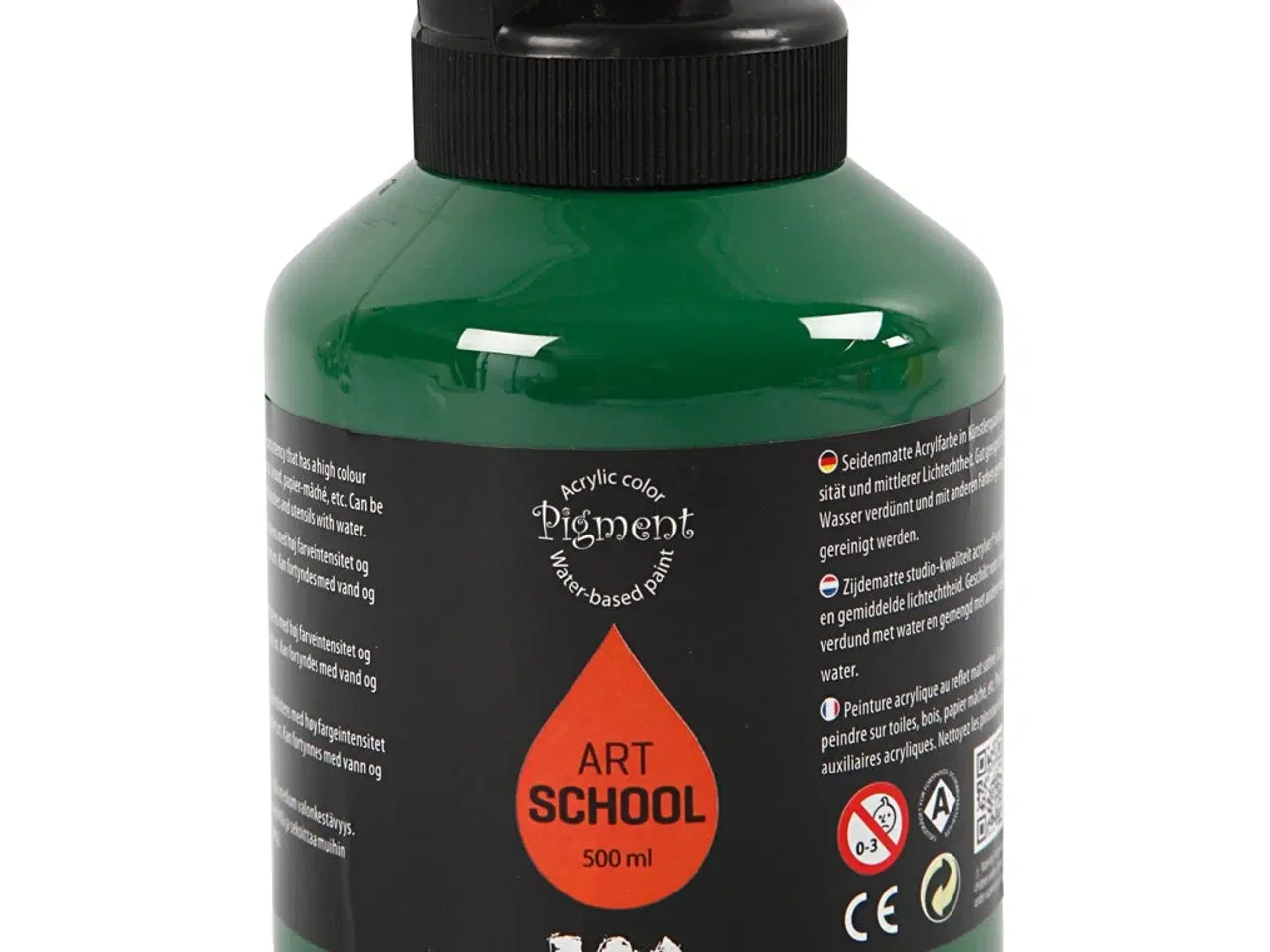 Billede 1 - Art Akrylmaling, halvblank, halvtransparent, mørk grøn, 500ml/ 1 fl.