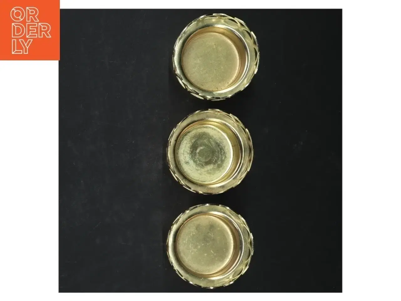 Billede 3 - Tre lysestager i metal (str. Ø 7 cm. 3 styk)