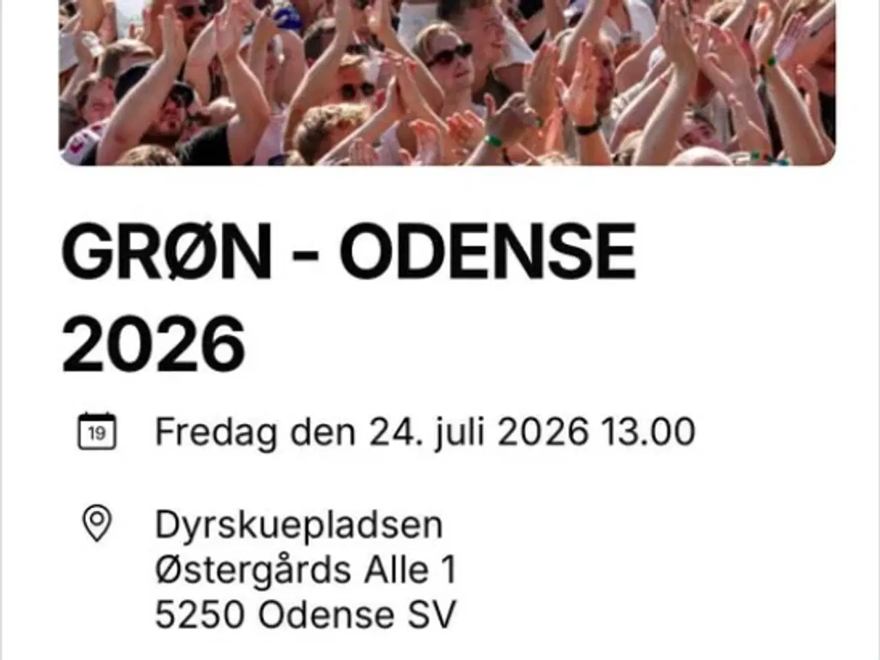 Billede 1 - SØGER 2 billetter til Grøn Koncert i Odense 2026