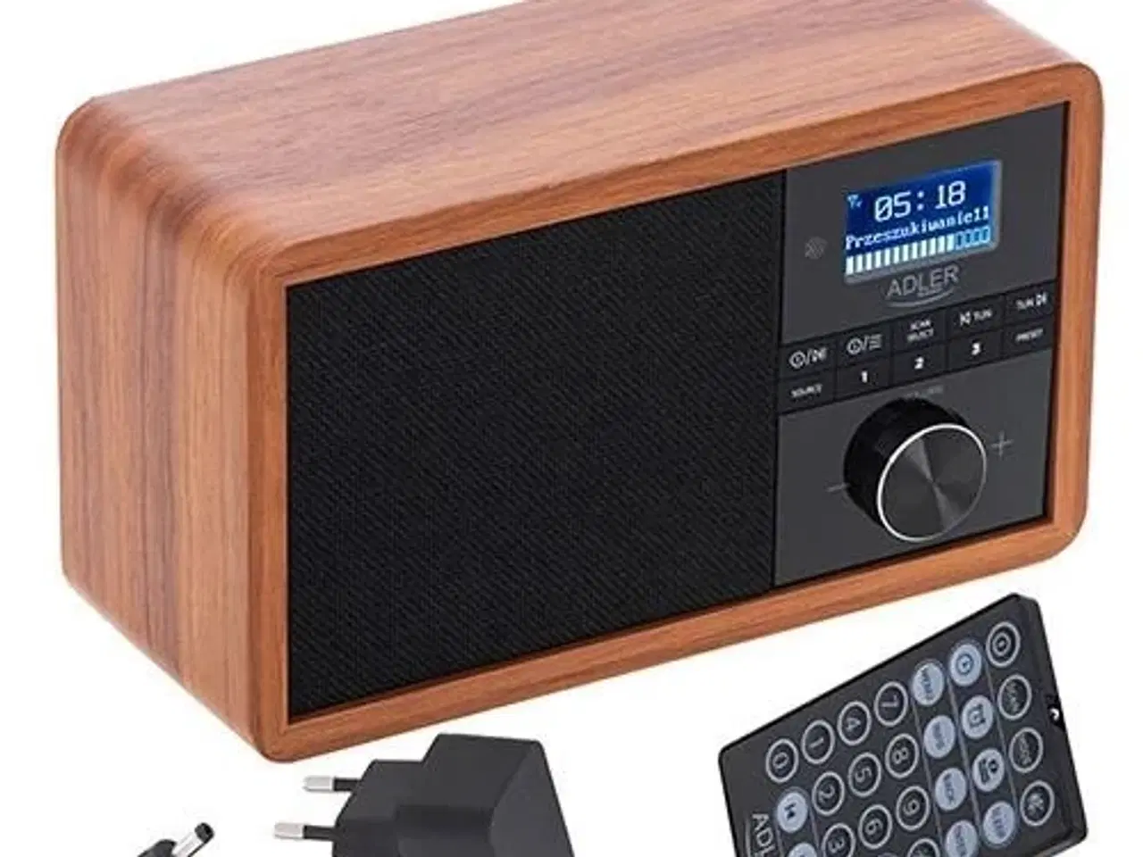 Billede 2 - Radio med vækkeur DAB+/FM – Adler AD 1184, træ/sort