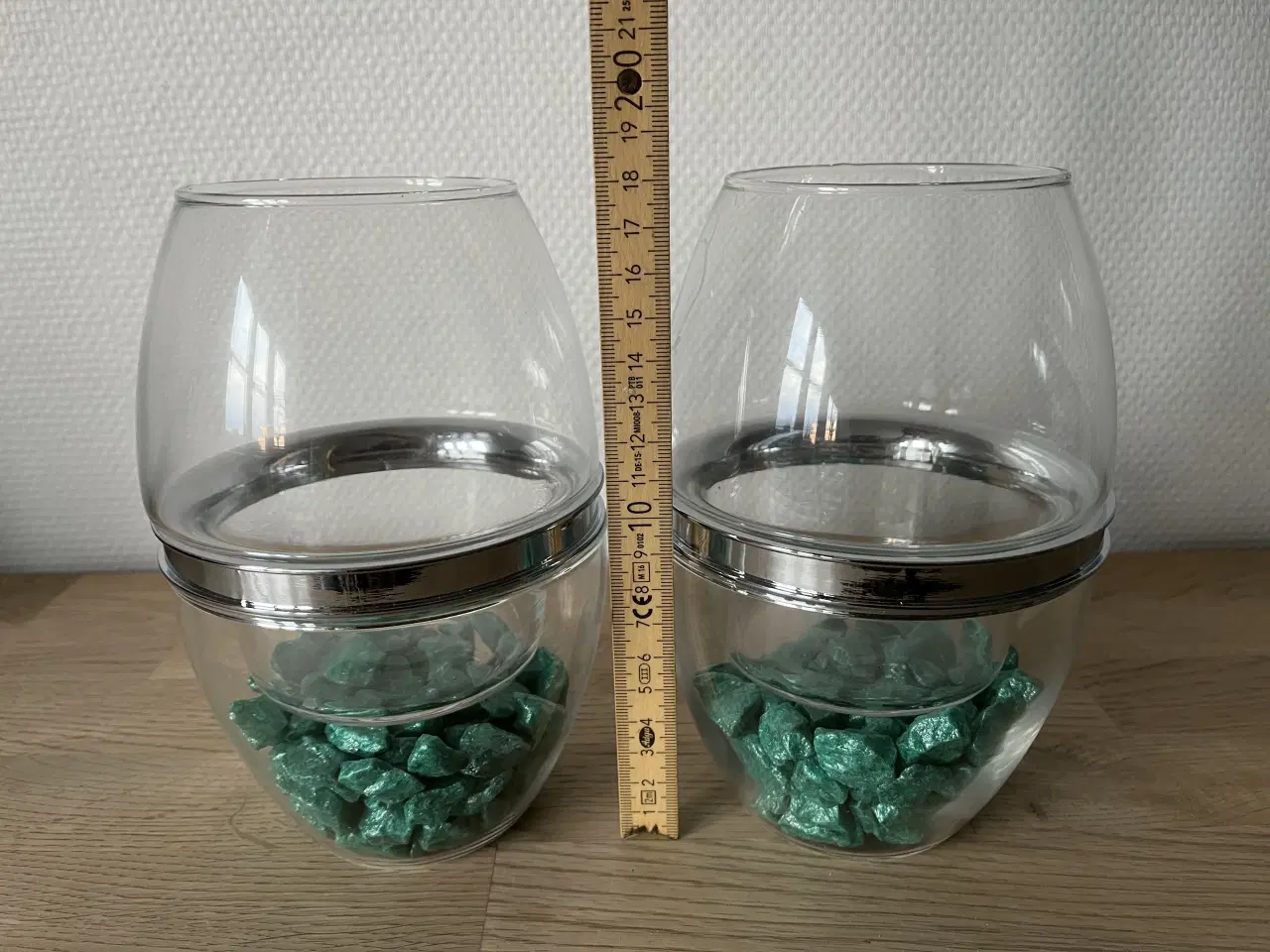 Billede 4 - Herstal vaser med grønne dekorationssten 