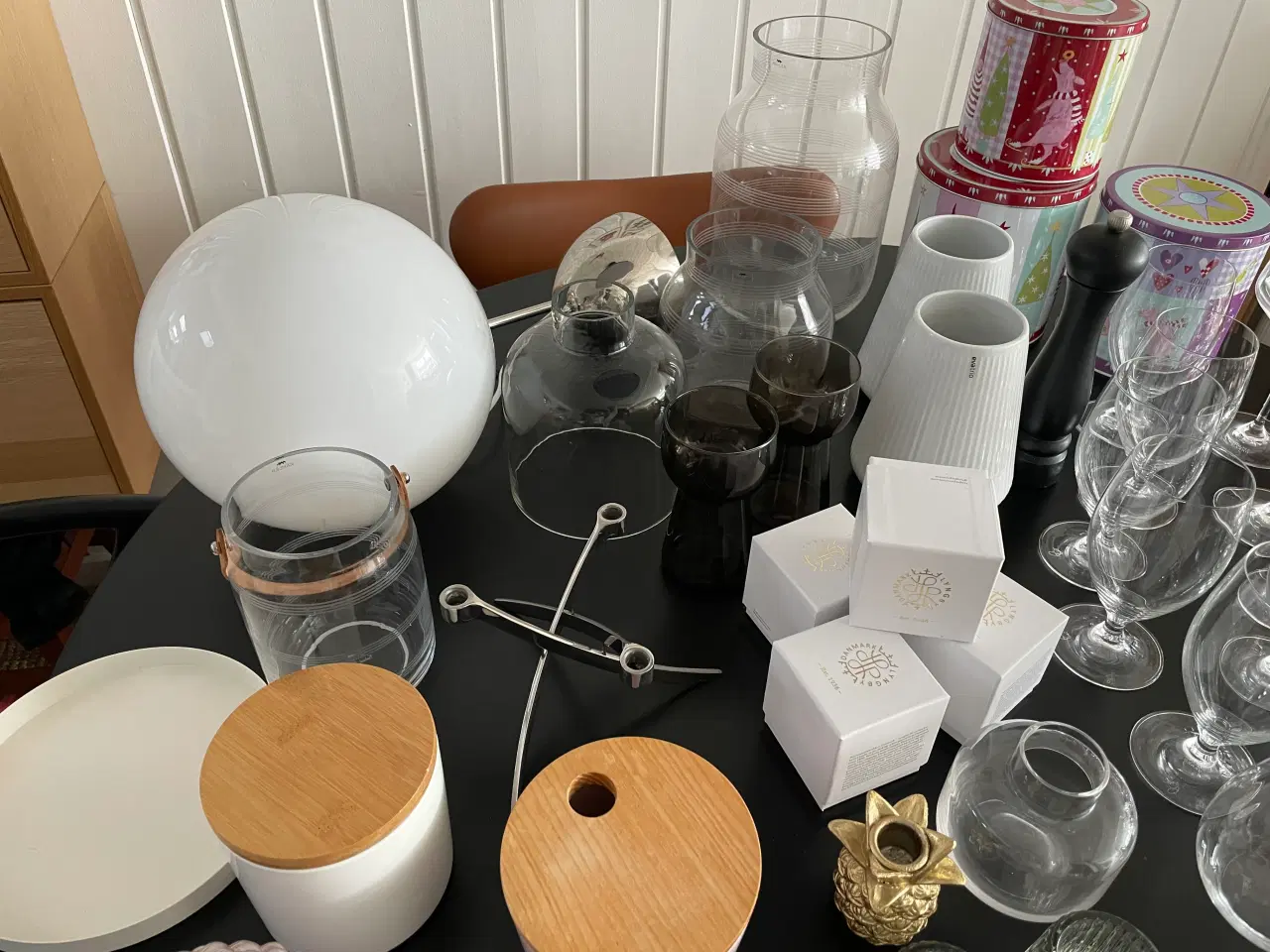 Billede 3 - Alt til hjemmet. Kurve, nips, vinglas, lampe, bill