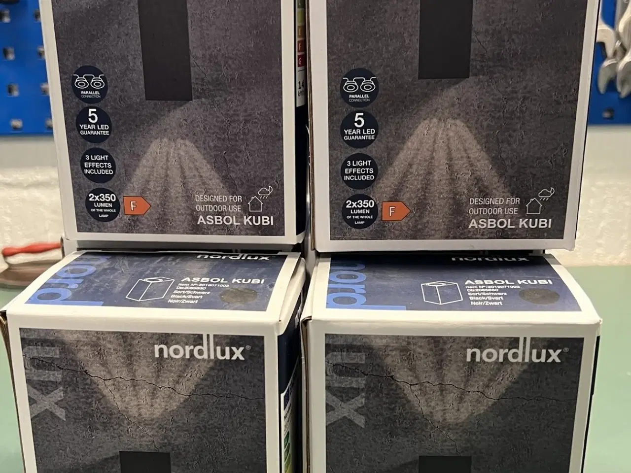 Billede 1 - Nordlux Asbol Kubi væglampe i sort 6. stk.