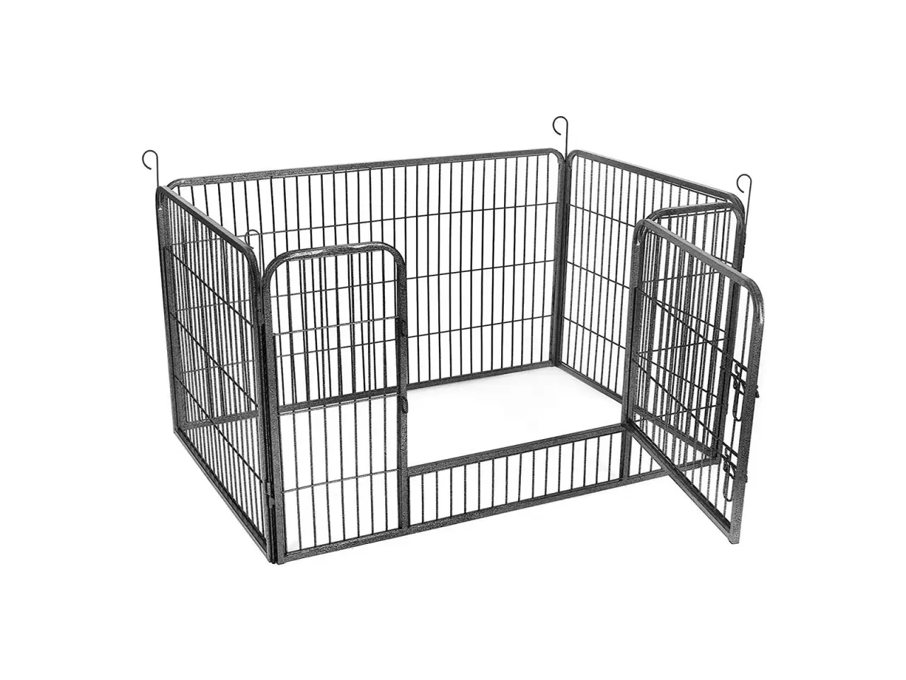 Billede 2 - Hvalpegård / hundeløbegård i metal – grå, 122 × 70 × 80 cm (PPK04GY)