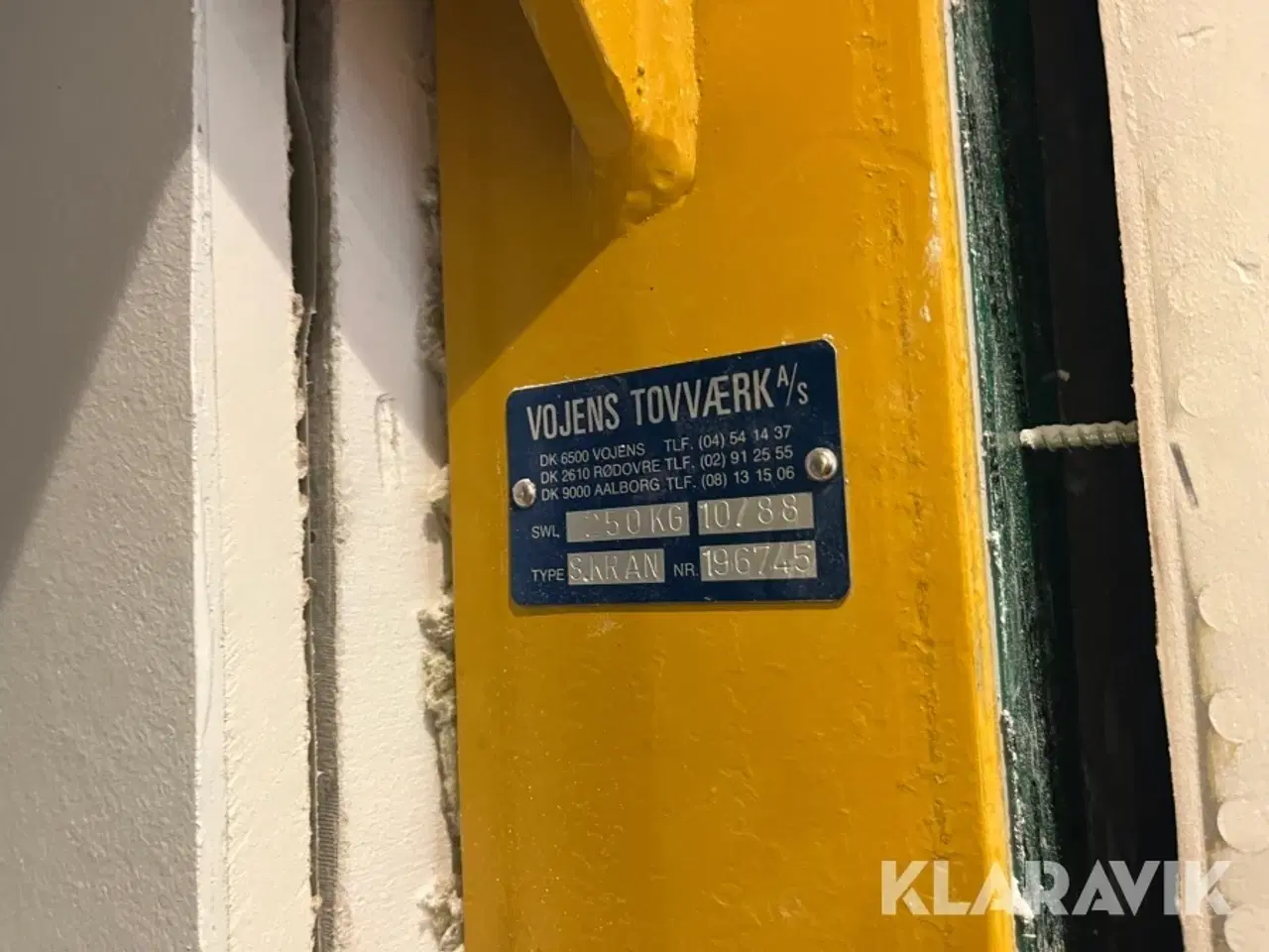 Billede 11 - Kranarm og talje Vojens Tovværk 250kg