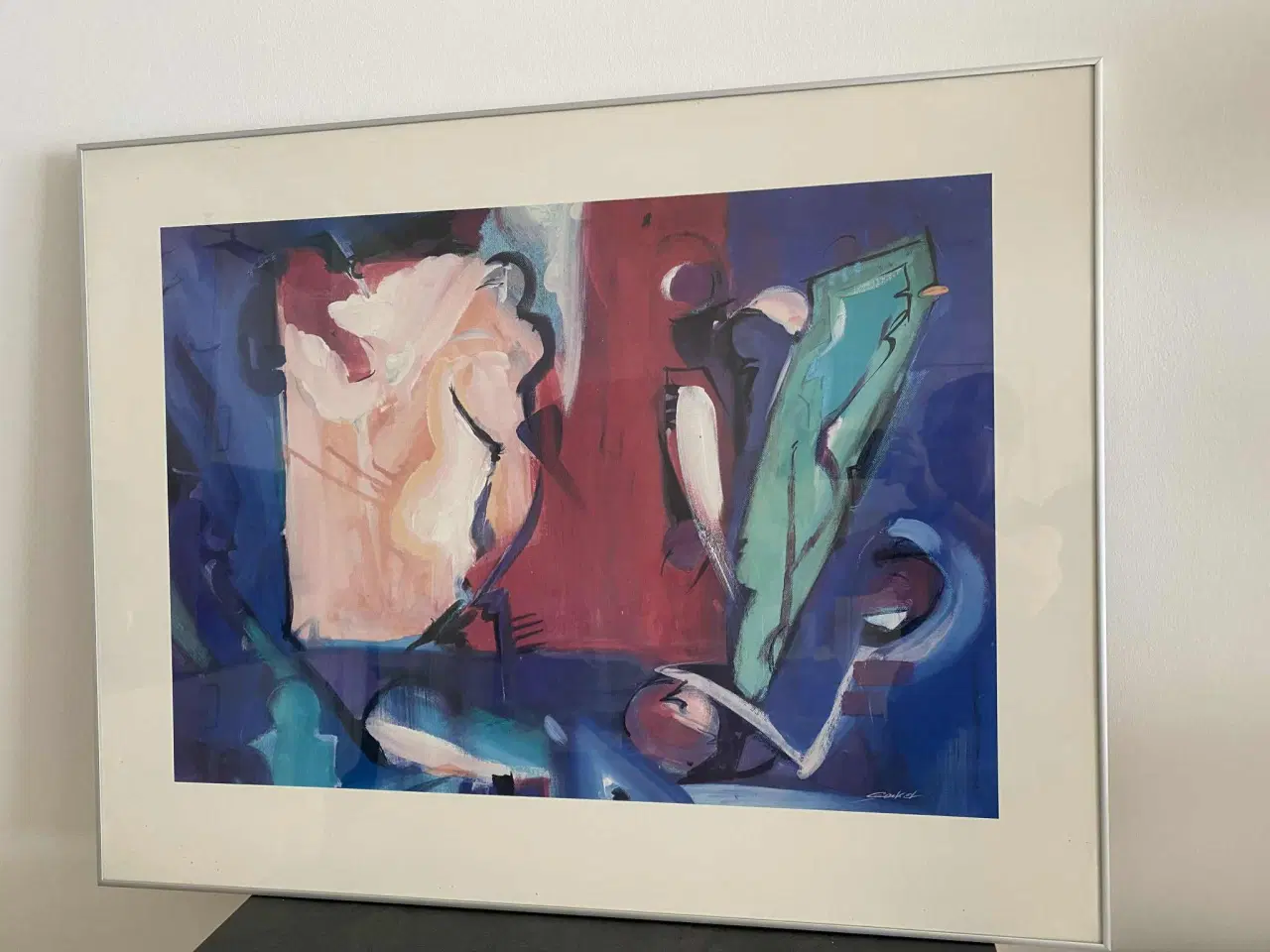 Billede 2 - Abstrakt Kunsttryk i smal ramme