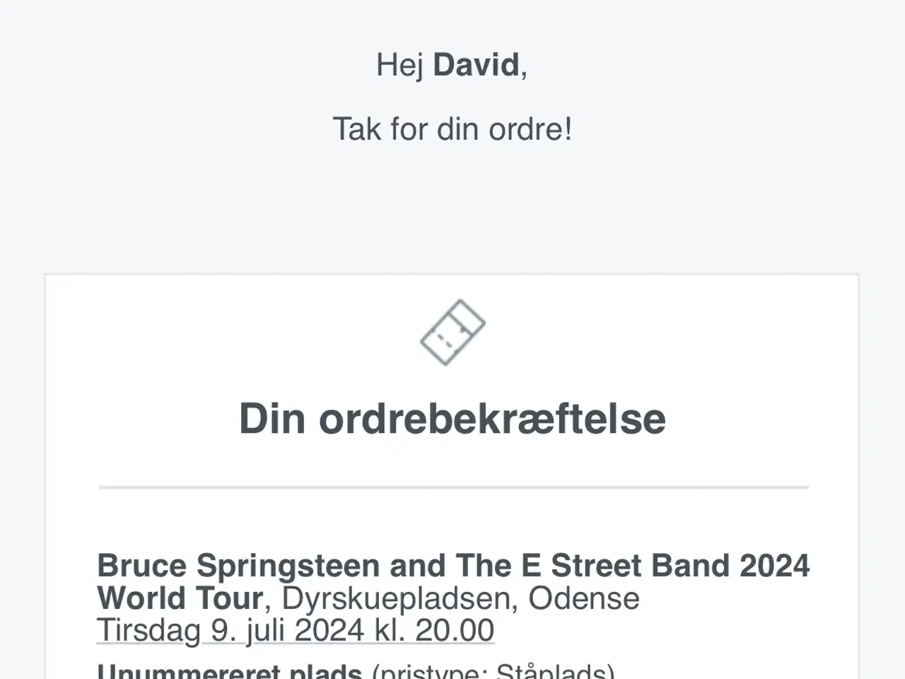 Billede 2 - 4 stk. Bruce Springsteen billetter Odense 9/7