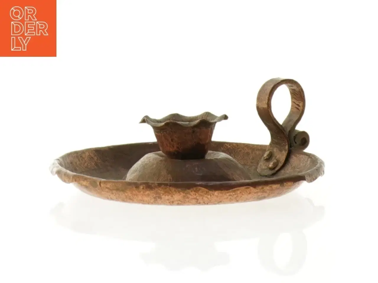 Billede 4 - Gammel kobberlysestage (str. 14 cm)
