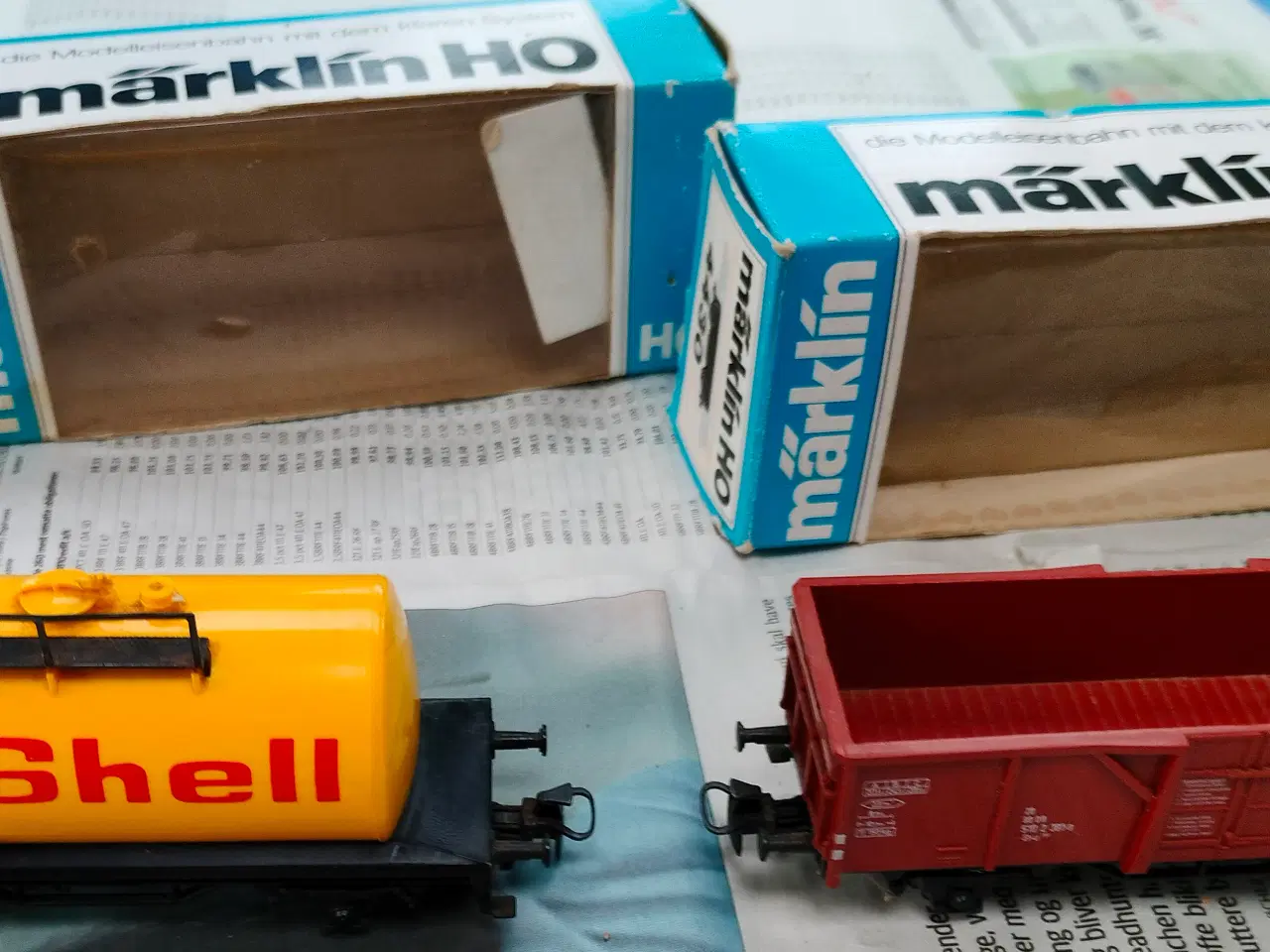 Billede 2 - Märklin Shell vogn og åben godsvogn I orginal kass