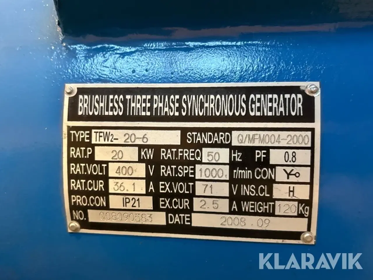 Billede 12 - Generator Ukendt TFW2-20-6