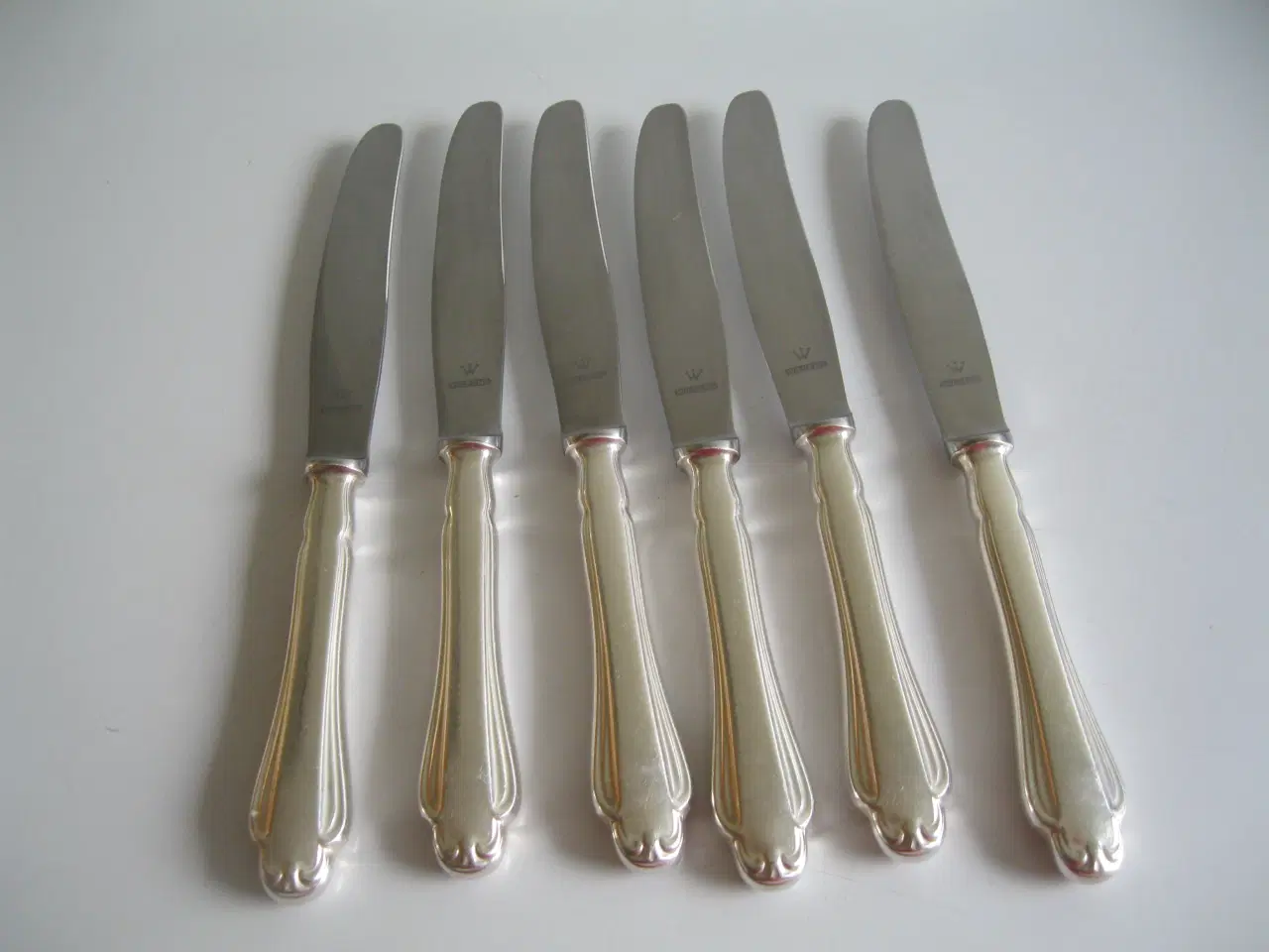 Billede 1 - 6  Wilkens sølvplet knive 22 cm mønsternavn ukendt