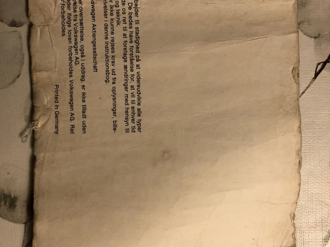 Billede 4 - Instruktionsbog VW transporter, årg. 1984