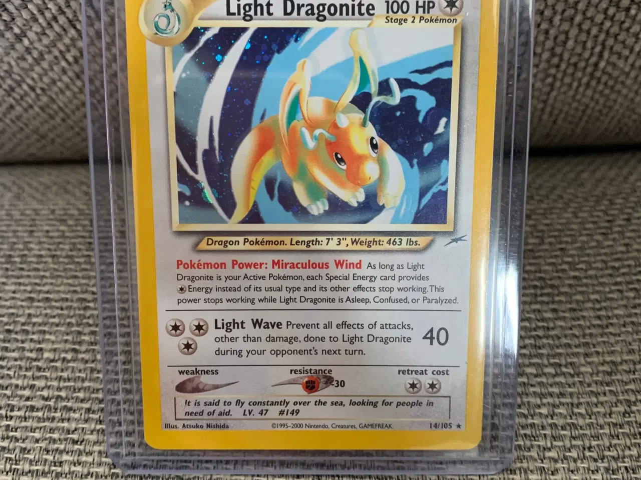 Billede 1 - Pokemon Light Dragonite holo kort, Excellent/NM st