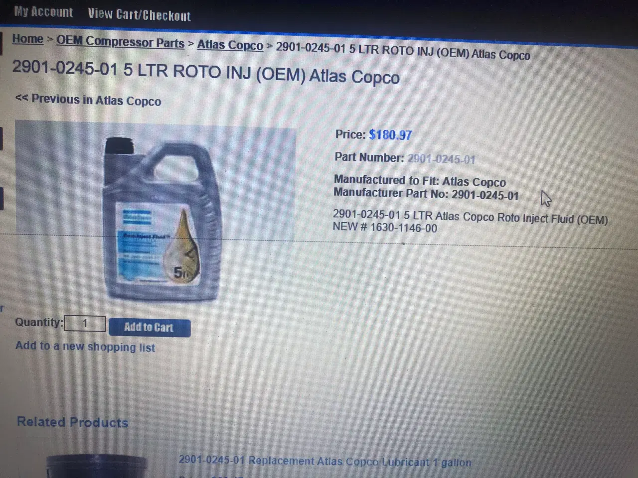 Billede 9 - Atlas Copco olie 16 liter + 3,5 ltr Hydraulikolie
