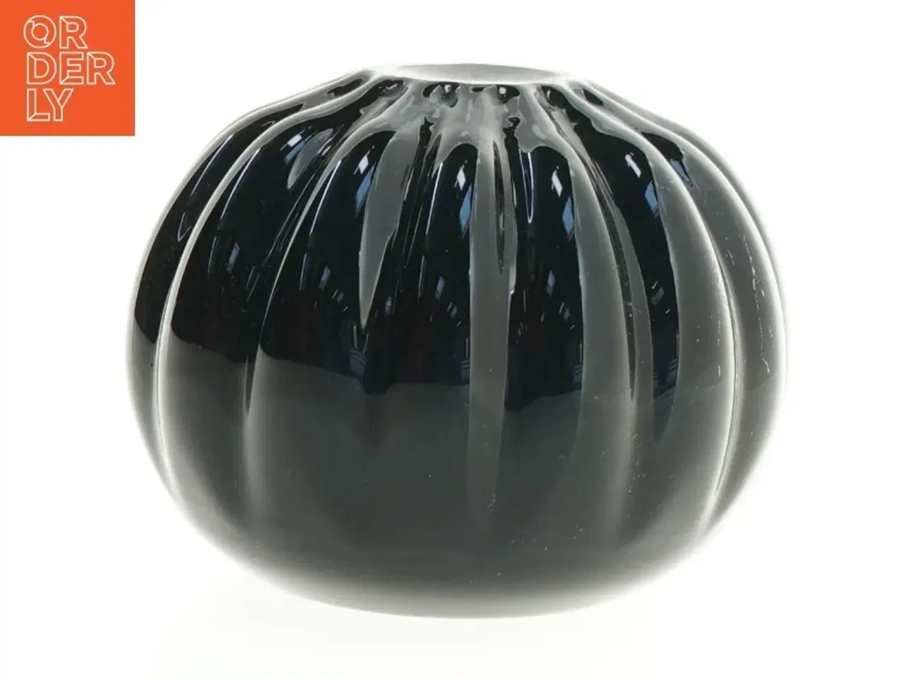 Billede 2 - Sort keramik vase (str. 13 x 10 cm)