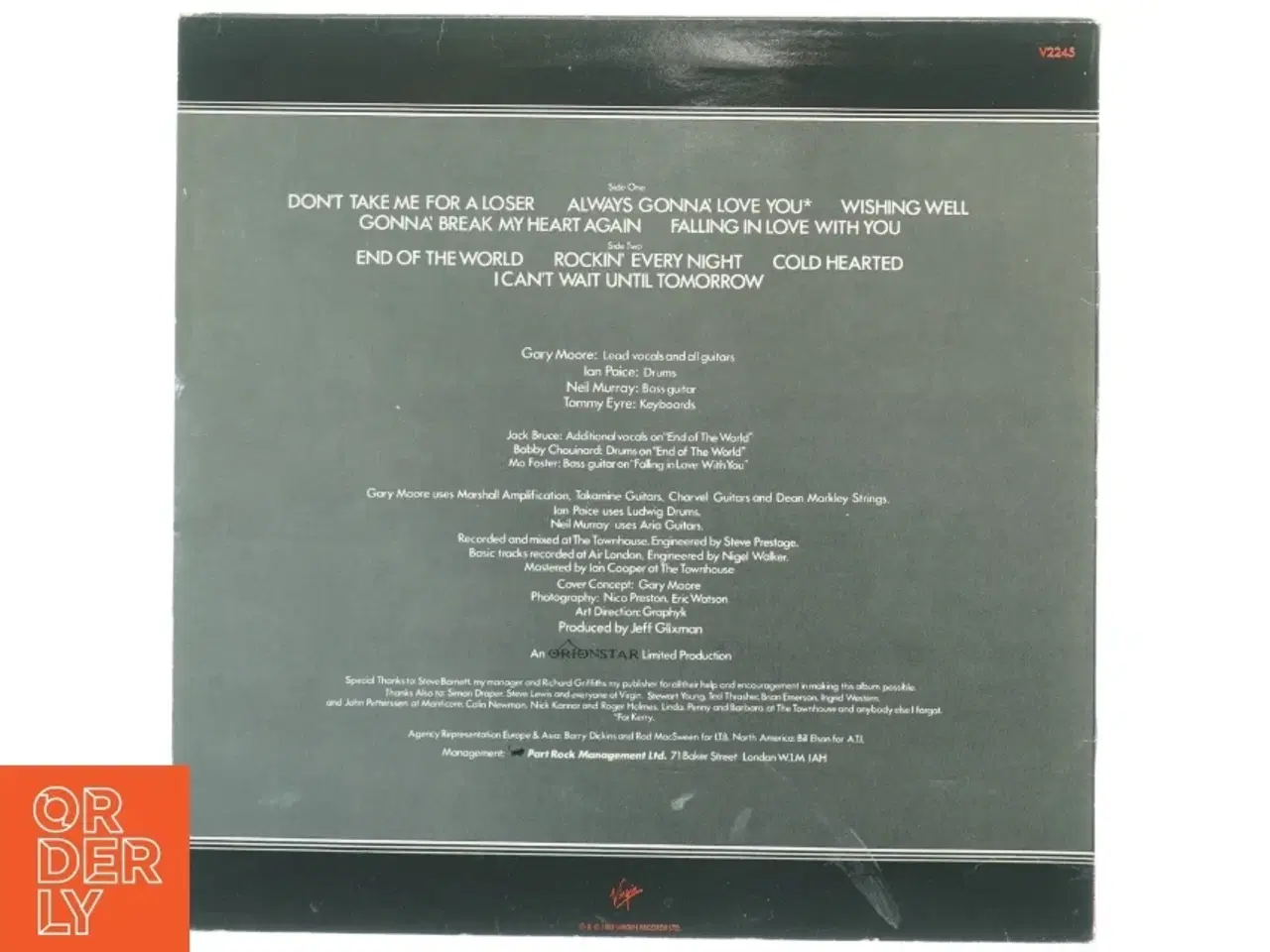 Billede 2 - Gary Moore - Corridors of Power LP fra Virgin Records (str. 31 x 31 cm)