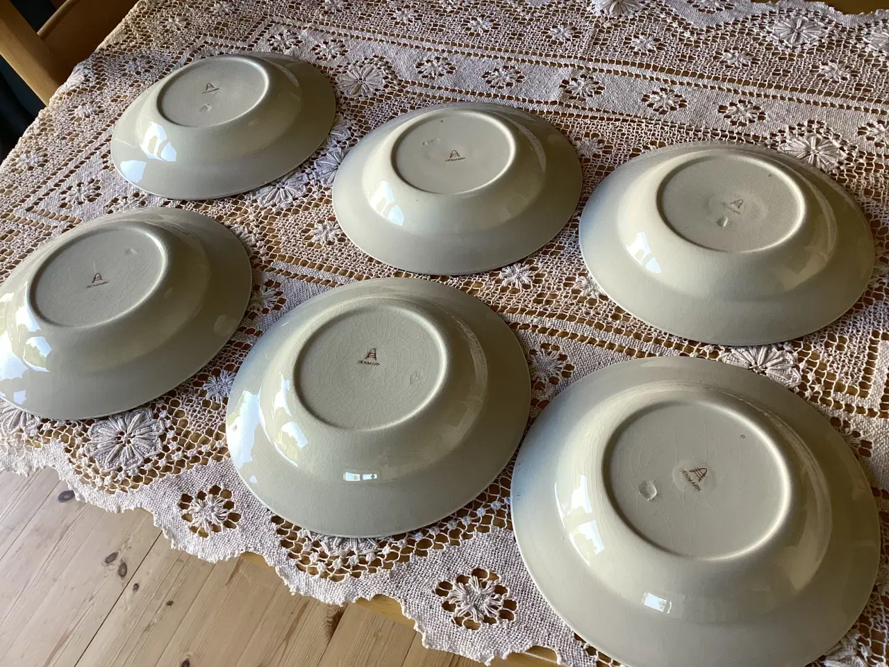 Billede 5 - 6stk vintage dybe tallerkner blå drue 