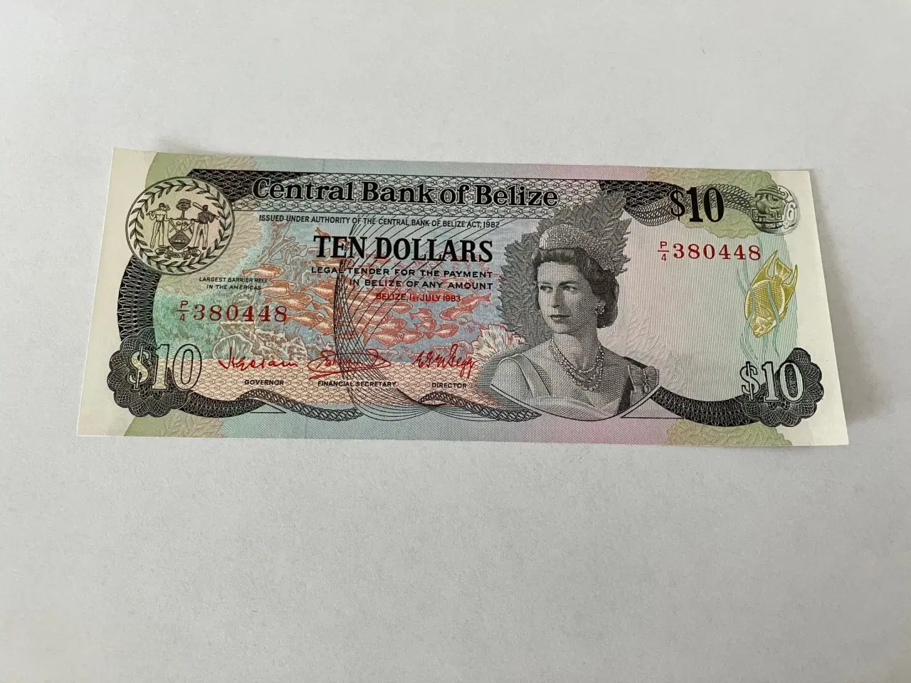 Billede 1 - 10 Dollars Belize 1983