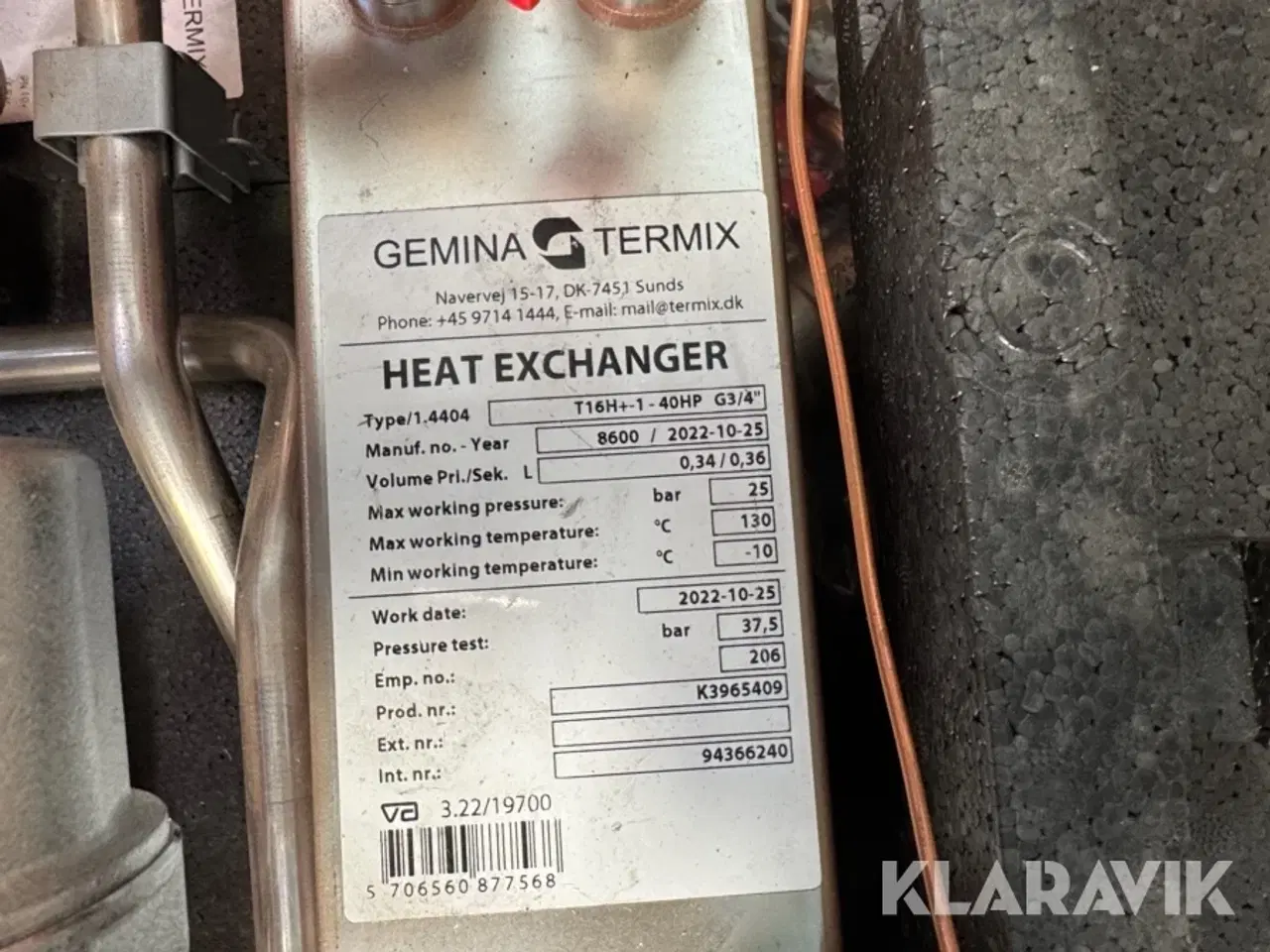 Billede 3 - Fjernvarme Unit Gemina Termix T16H+-1 - 40HP G3/4" varmeveksler